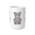 Teddy Bear Mug — Cute Grey Plush Bear Ceramic Coffee Cup (15oz)