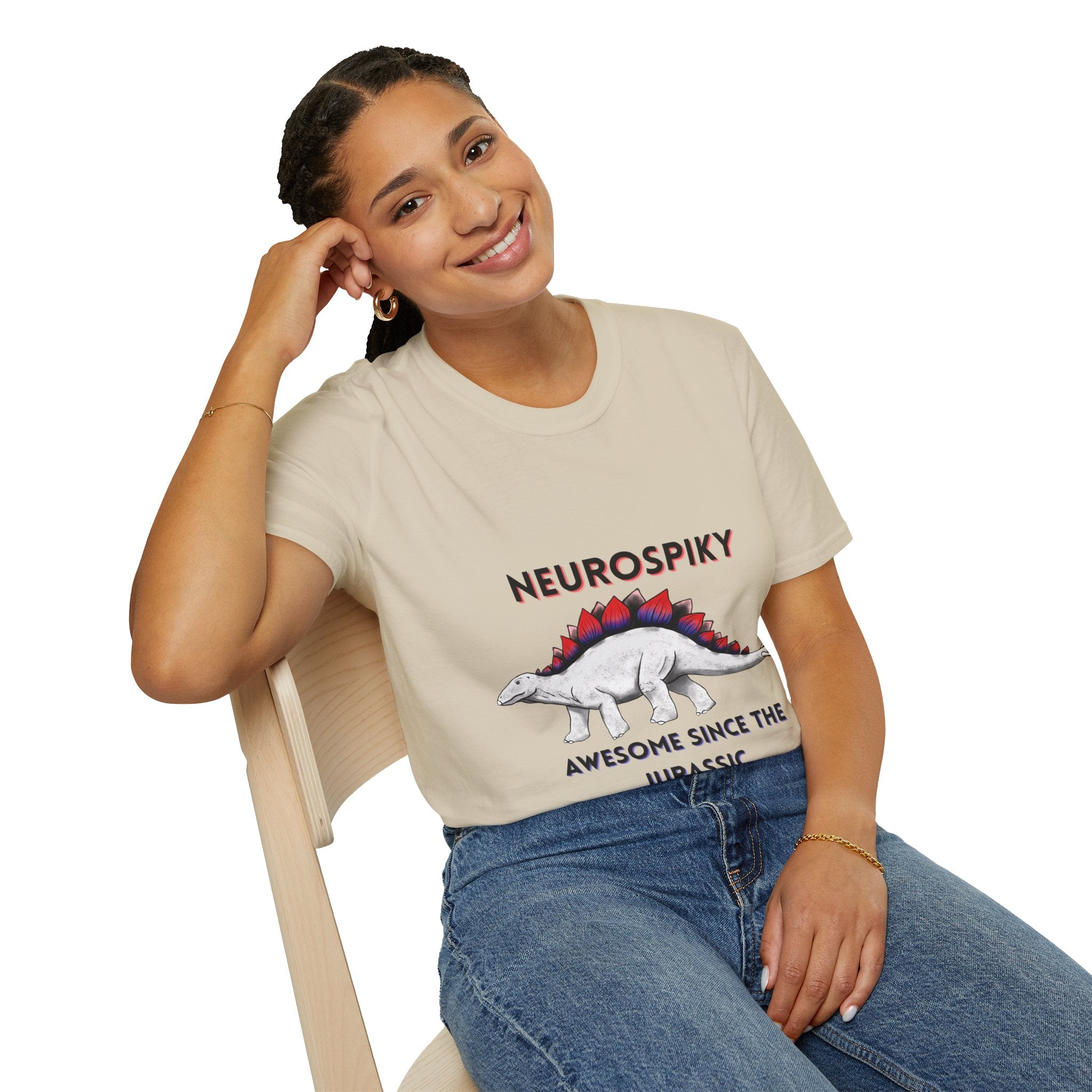 Neurospiky T-Shirt — "Neurospiky: Awesome Since the Jurassic" Stegosaurus Dinosaur
