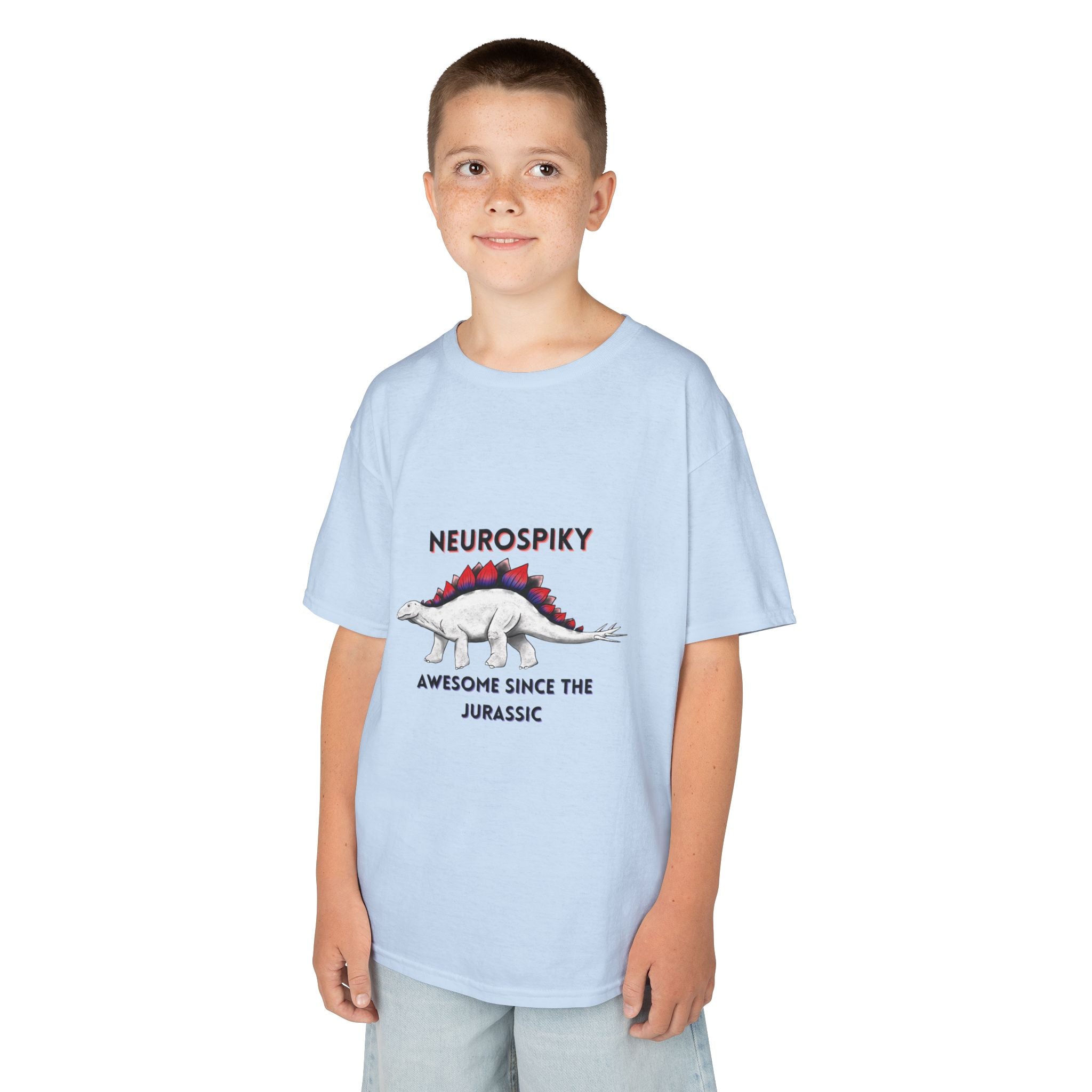 Kids T‑Shirt — 'Neurospiky: Awesome Since the Jurassic' Stegosaurus Dinosaur Tee