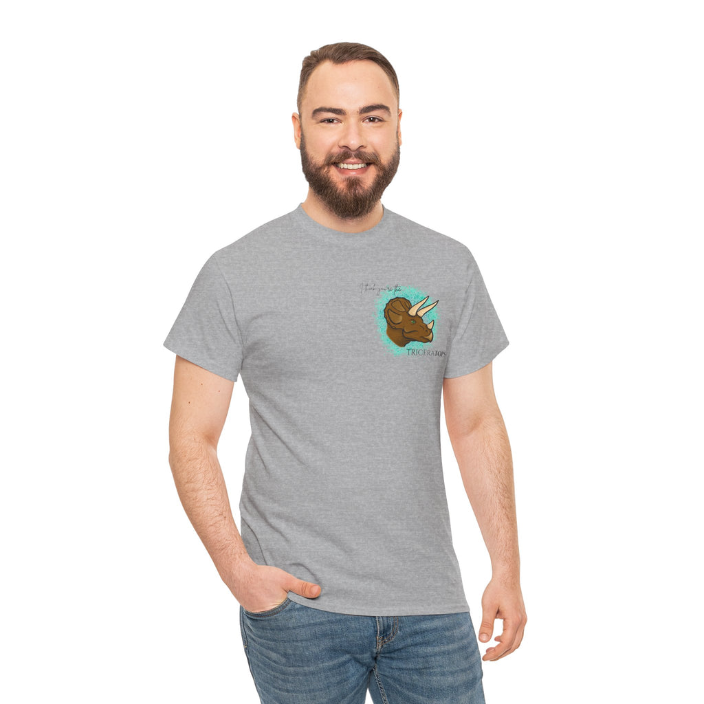 Triceratops Illustration Tee I Think You're the TriceraTOPS | Dinosaur Graphic Shirt