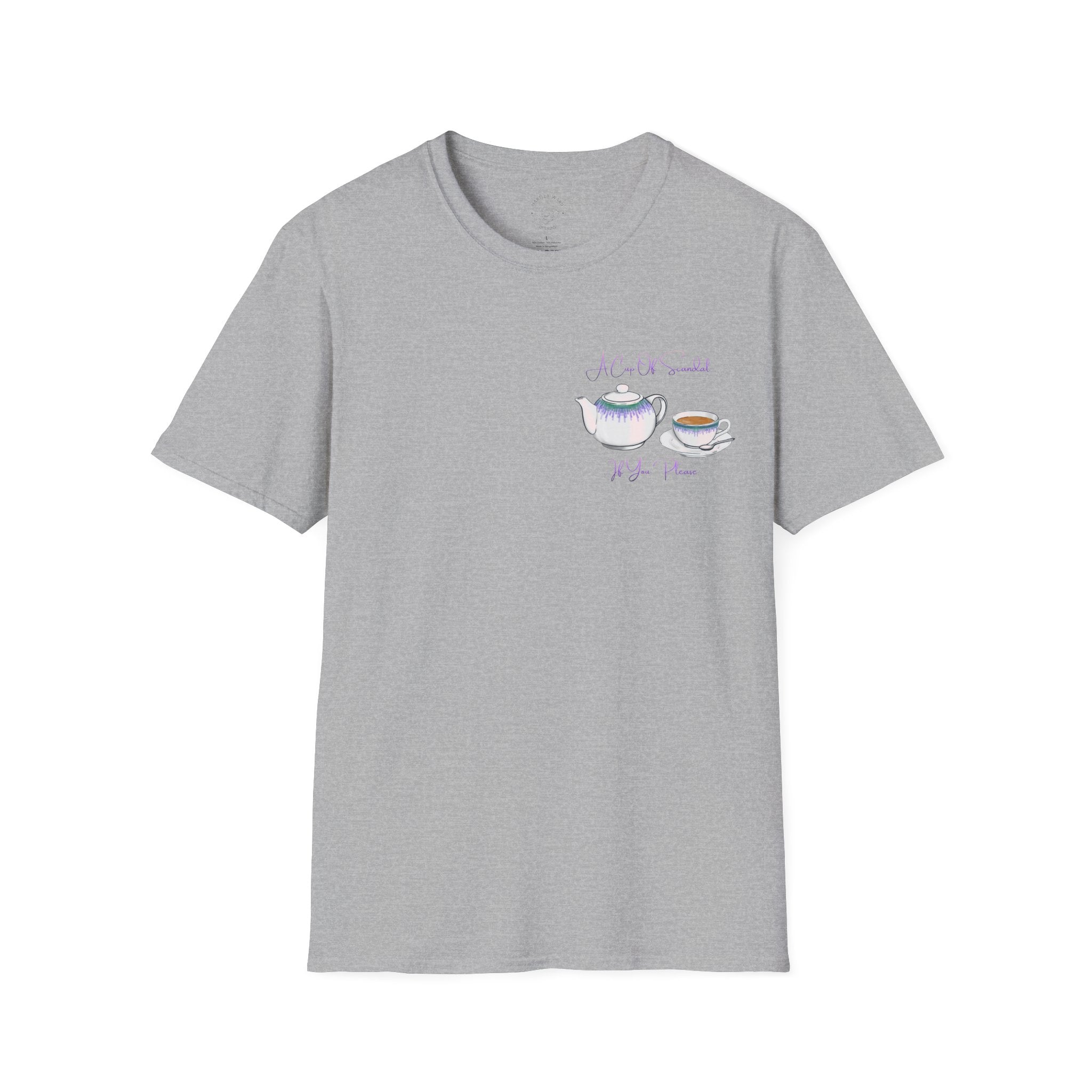 Afternoon tea T‑Shirt — 'A Cup Of Scandal if You Please' Teapot & Teacup Graphic