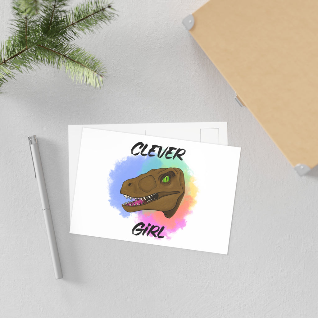 Clever Girl Raptor Postcard —  Fine Art Note Card