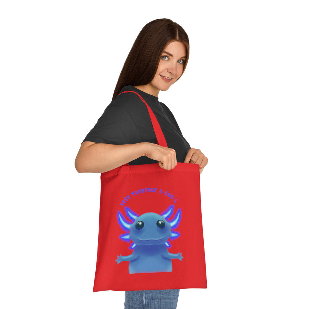Tote Bag — Cute Blue Axolotl 'Love yourself A-LOT-L'