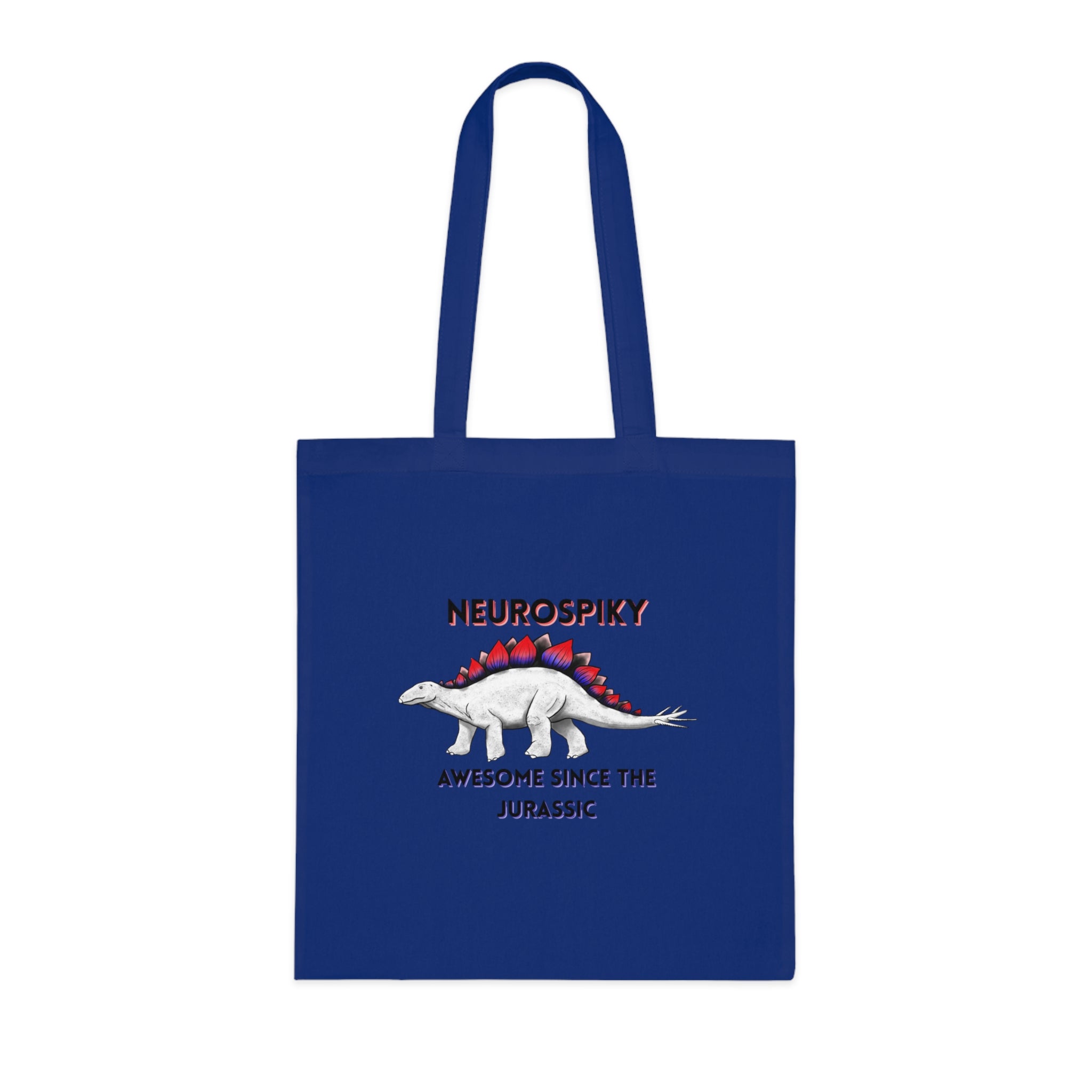 Neurospiky Stegosaurus Cotton Tote — "Neurospiky: Awesome Since the Jurassic" Eco Grocery Bag