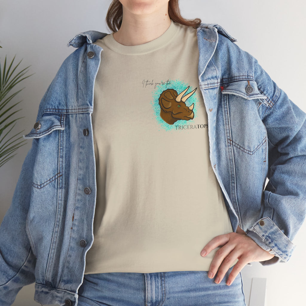 Triceratops Illustration Tee I Think You're the TriceraTOPS | Dinosaur Graphic Shirt