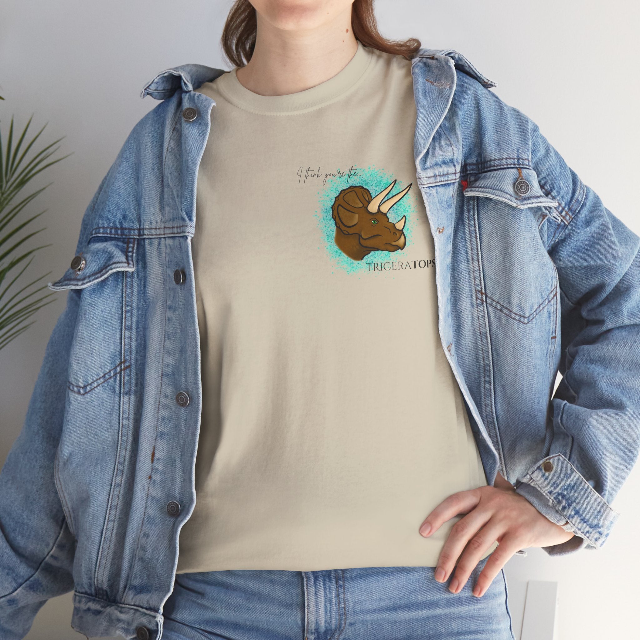 Triceratops Illustration Tee I Think You're the TriceraTOPS | Dinosaur Graphic Shirt