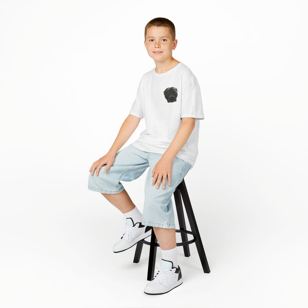 Kids T‑Shirt — Cute Black Puppy Face