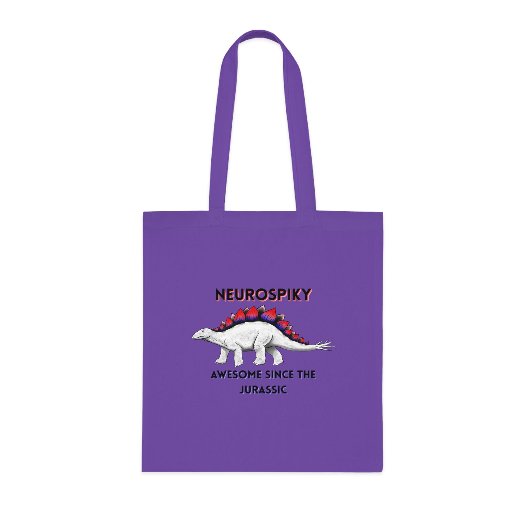 Neurospiky Stegosaurus Cotton Tote — "Neurospiky: Awesome Since the Jurassic" Eco Grocery Bag