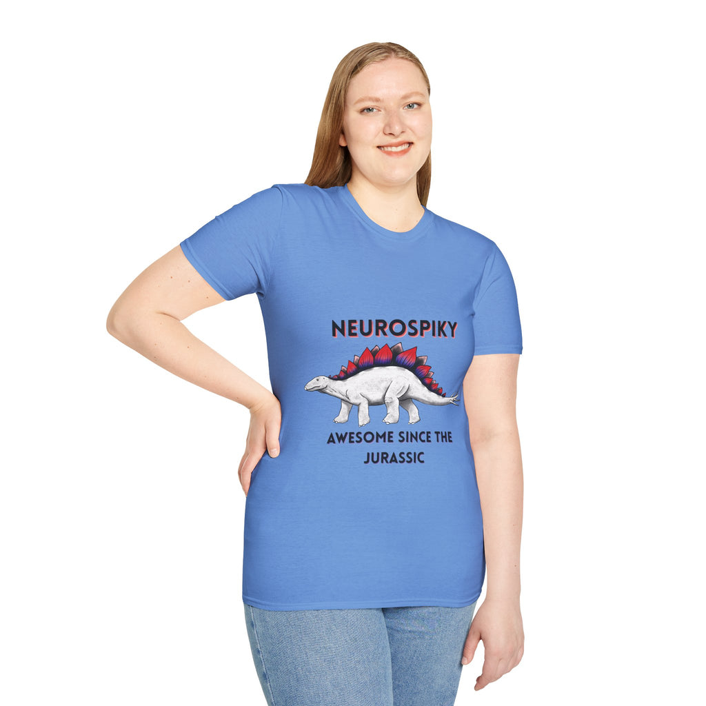 Neurospiky T-Shirt — "Neurospiky: Awesome Since the Jurassic" Stegosaurus Dinosaur