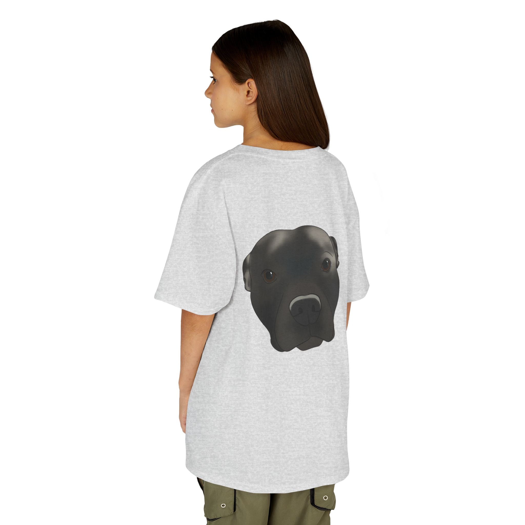 Kids T‑Shirt — Cute Black Puppy Face