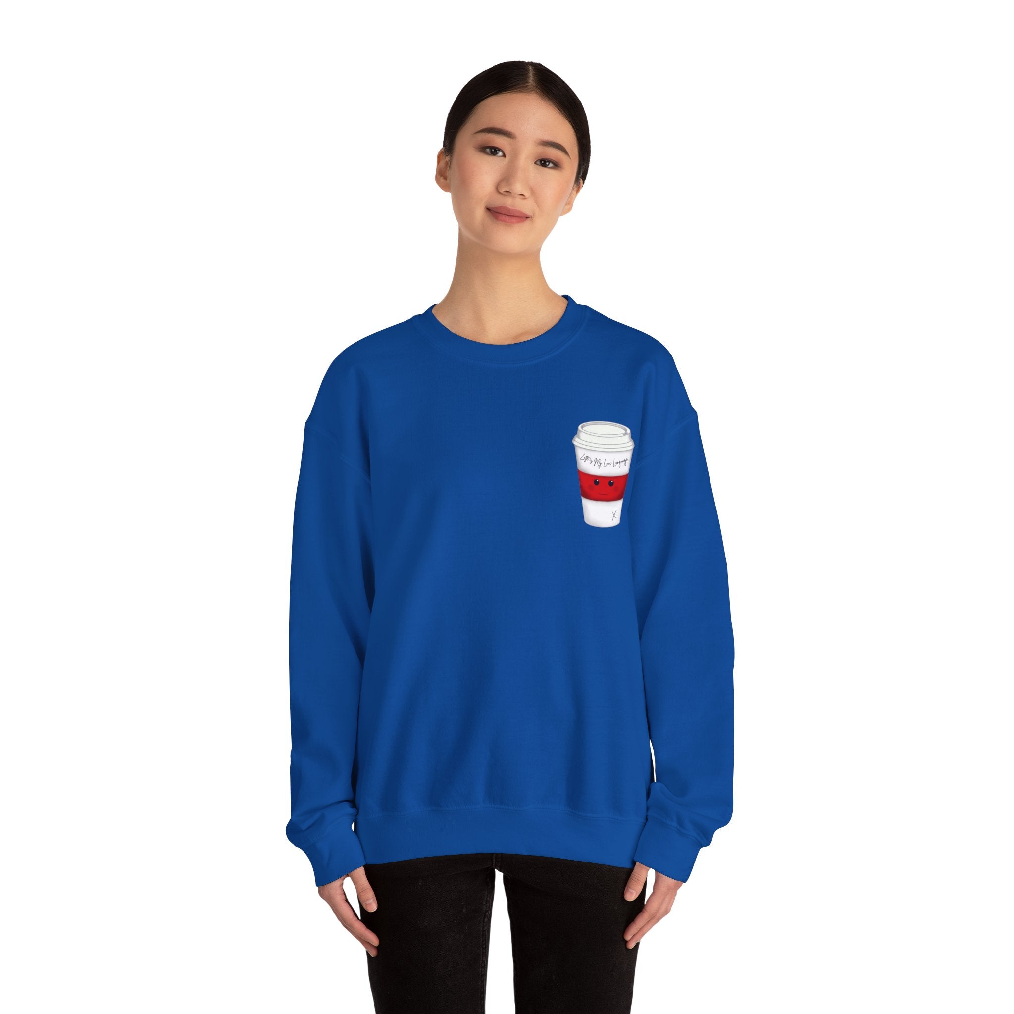 Coffee Cup Crewneck Sweatshirt – Cute 'Latte is My Love Language' Graphic