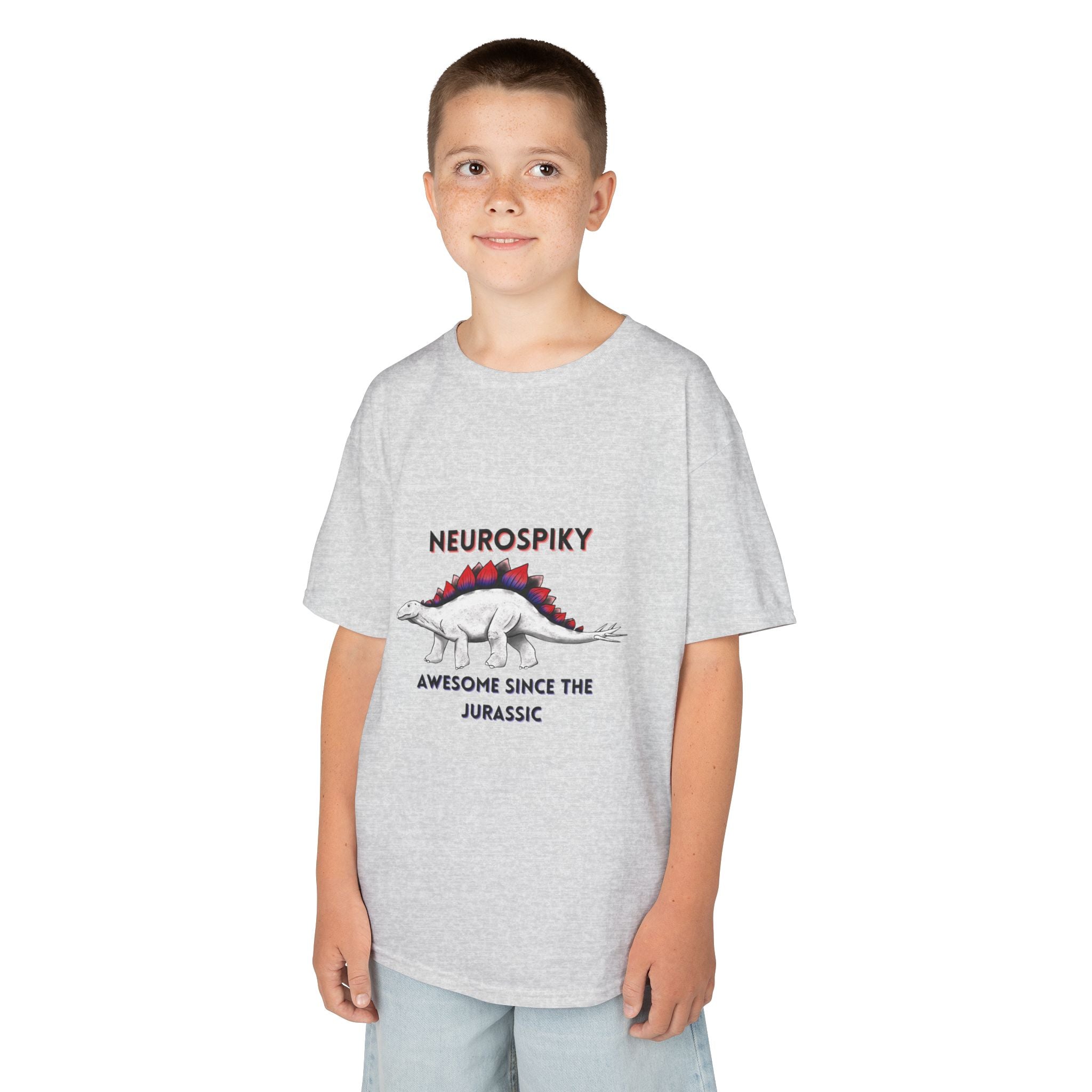 Kids T‑Shirt — 'Neurospiky: Awesome Since the Jurassic' Stegosaurus Dinosaur Tee