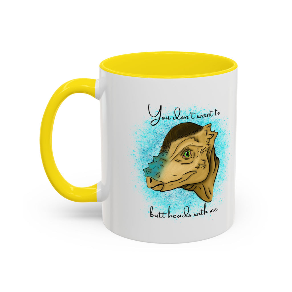 You Don't Want to Butt Heads With Me Pachycephalosaurus Mug | Accent Coffee Mug