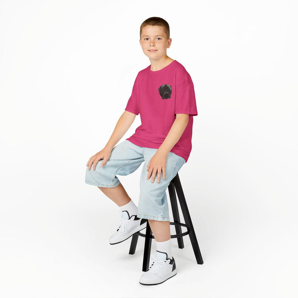 Kids T‑Shirt — Cute Black Puppy Face