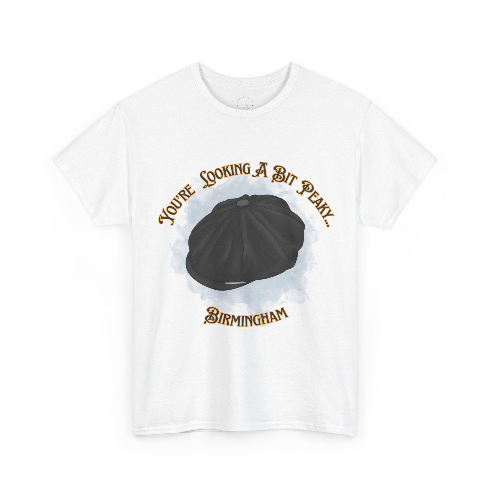 Birmingham News Boy Cap Graphic Tee — "You're Looking a Bit Peaky"