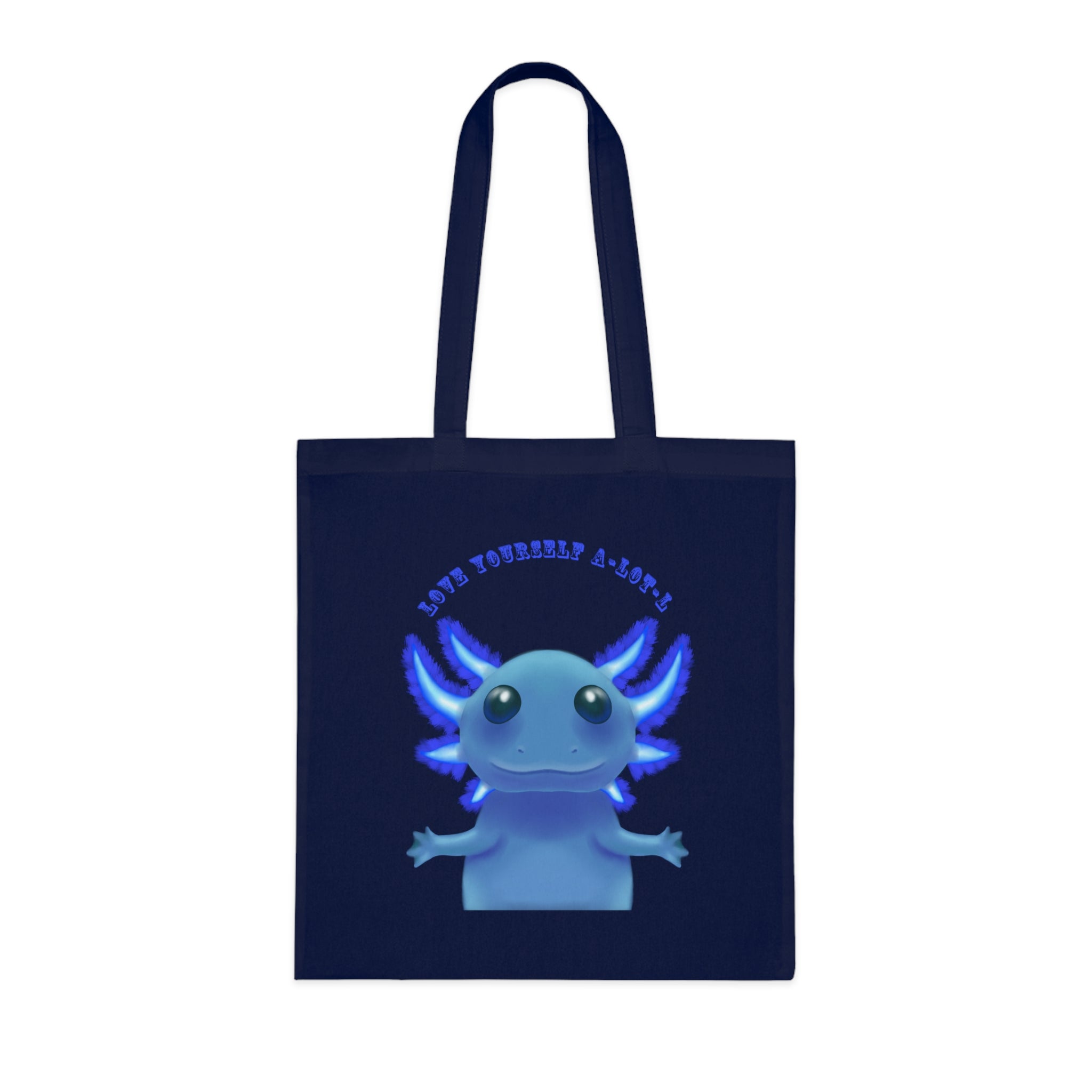 Tote Bag — Cute Blue Axolotl 'Love yourself A-LOT-L'