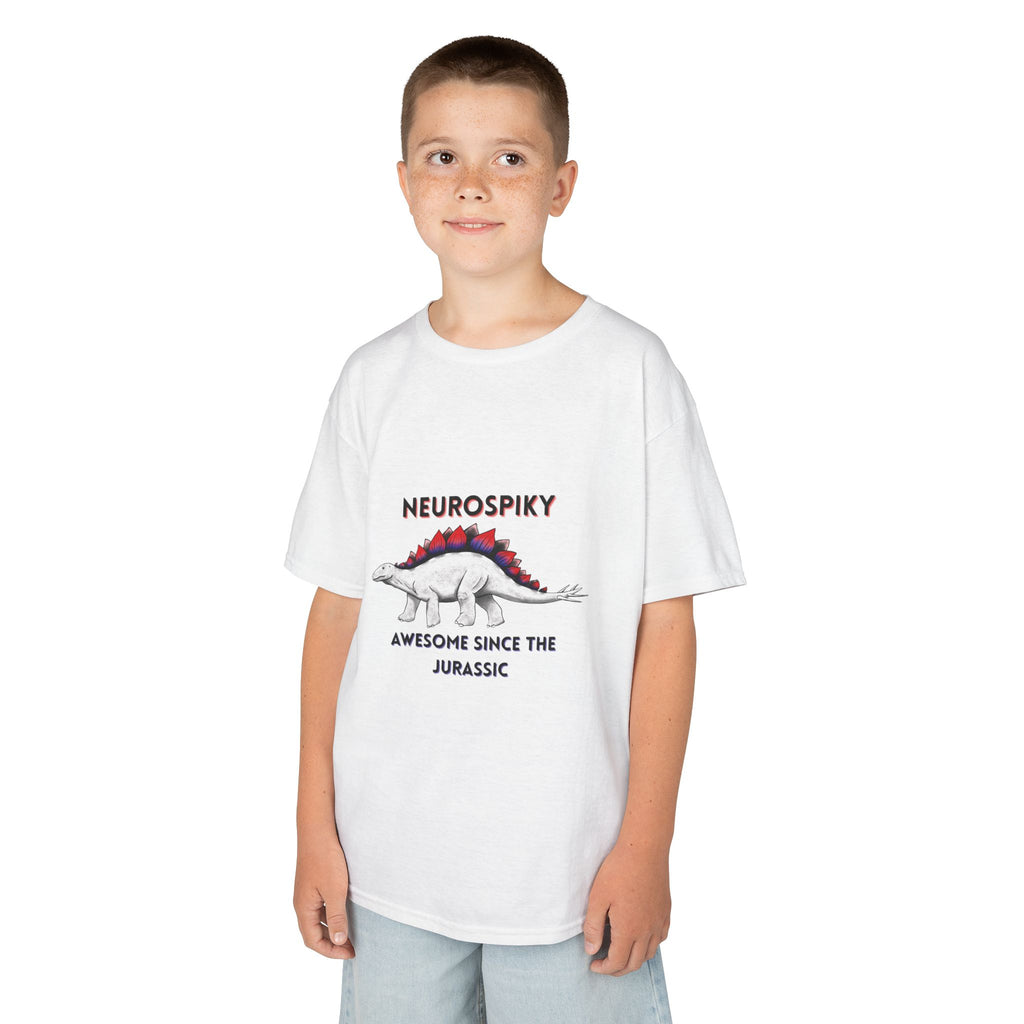 Kids T‑Shirt — 'Neurospiky: Awesome Since the Jurassic' Stegosaurus Dinosaur Tee