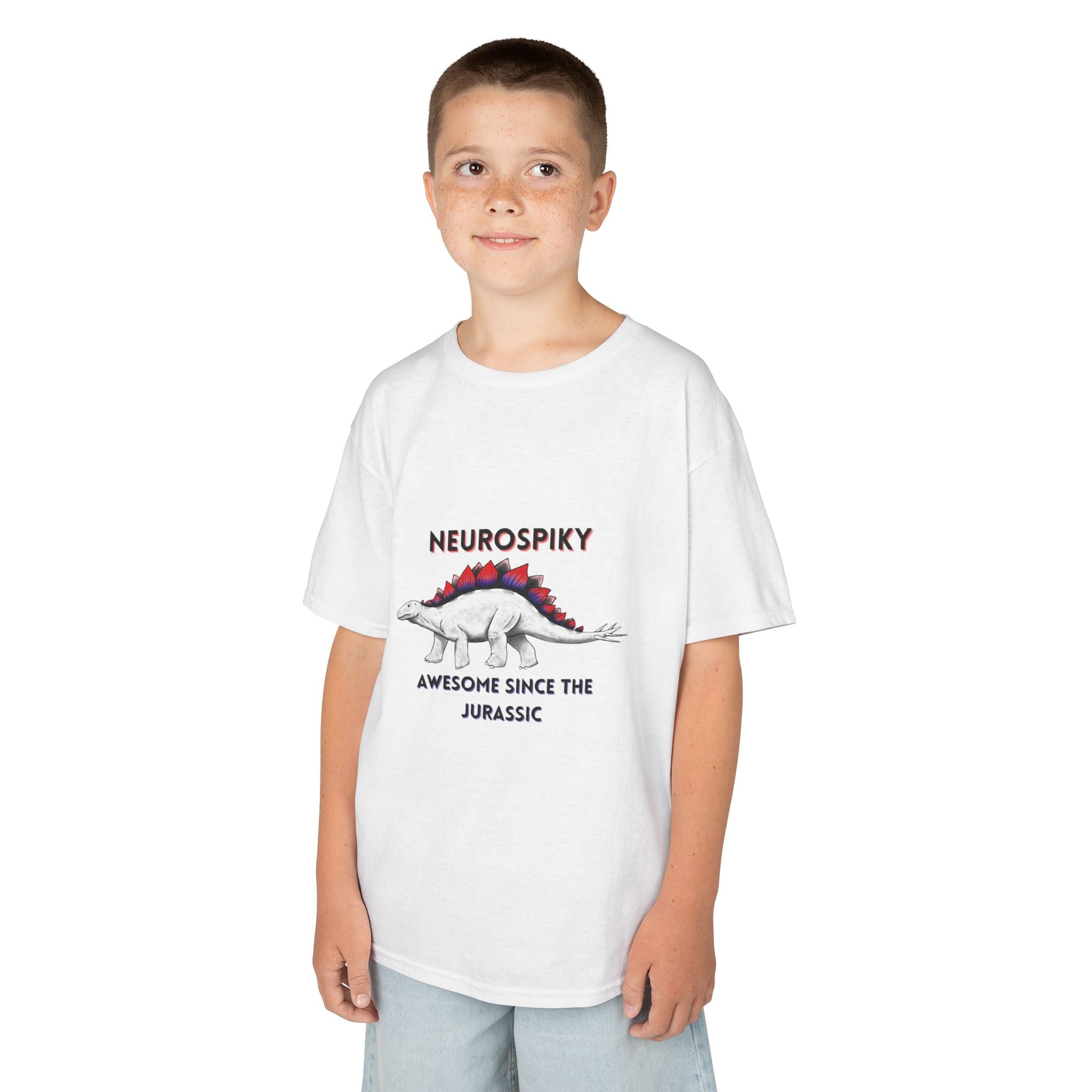 Kids T‑Shirt — 'Neurospiky: Awesome Since the Jurassic' Stegosaurus Dinosaur Tee