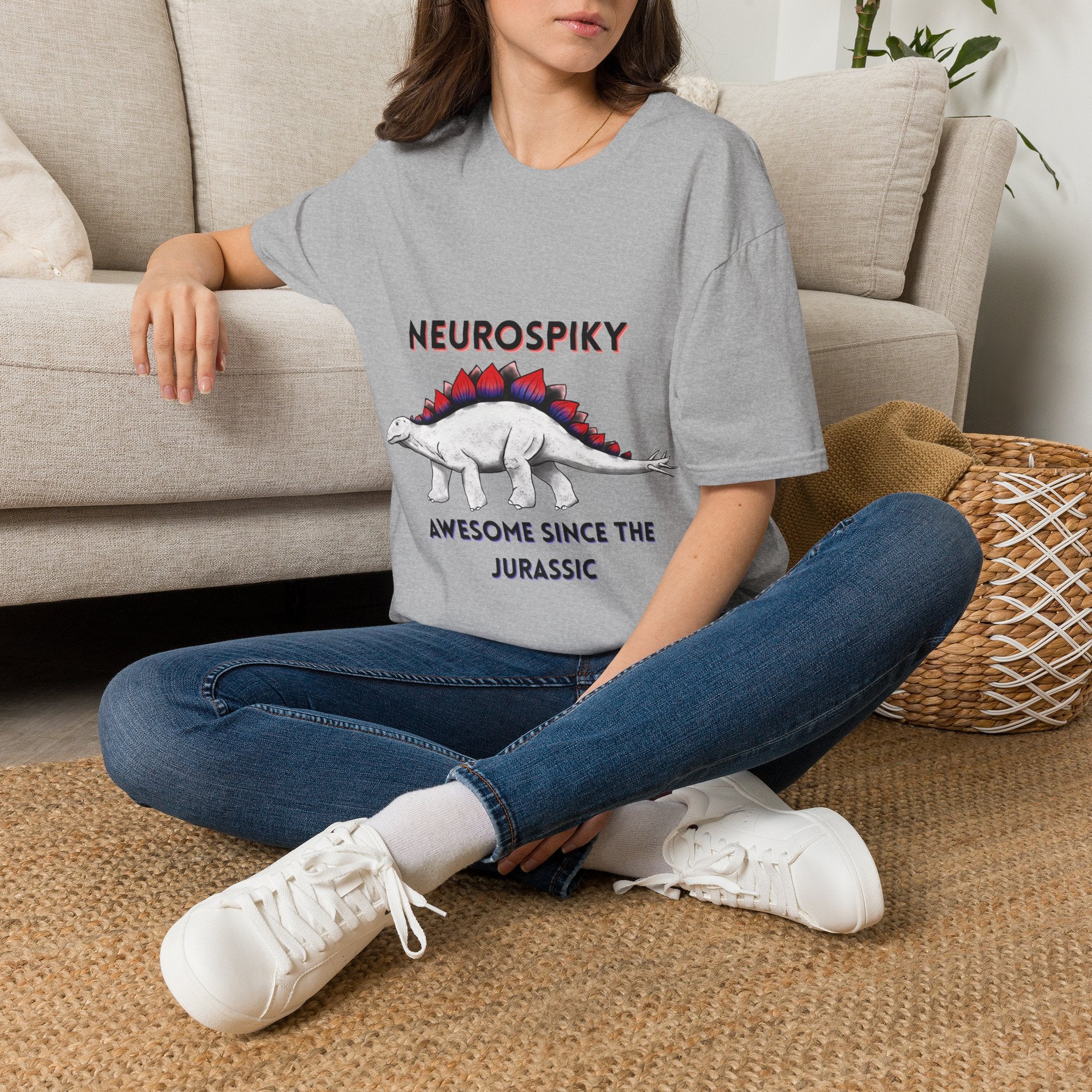 Neurospiky T-Shirt — "Neurospiky: Awesome Since the Jurassic" Stegosaurus Dinosaur