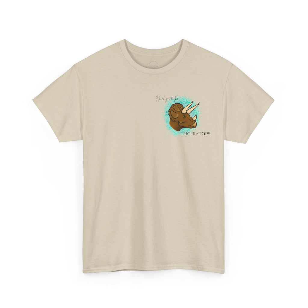 Triceratops Illustration Tee I Think You're the TriceraTOPS | Dinosaur Graphic Shirt