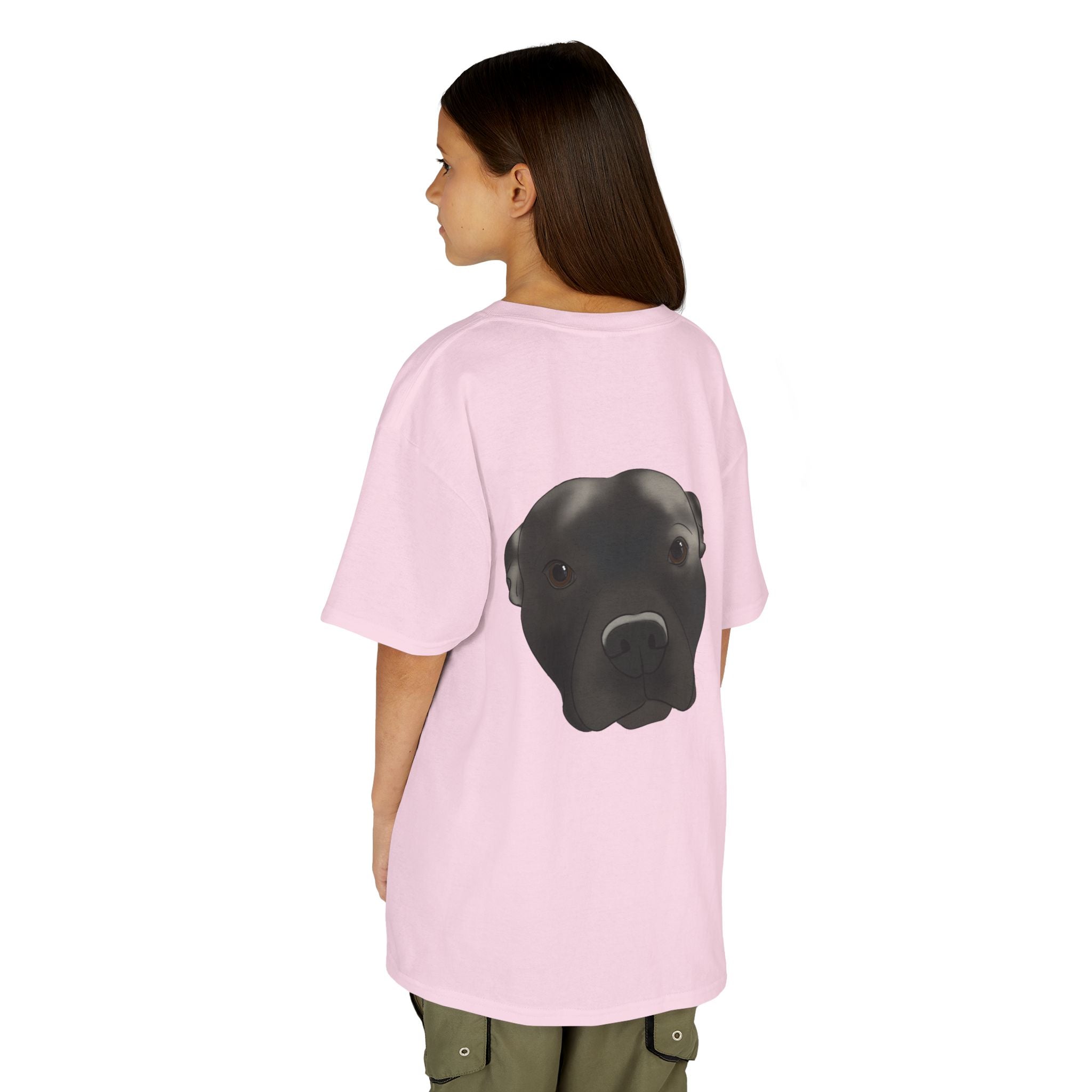 Kids T‑Shirt — Cute Black Puppy Face