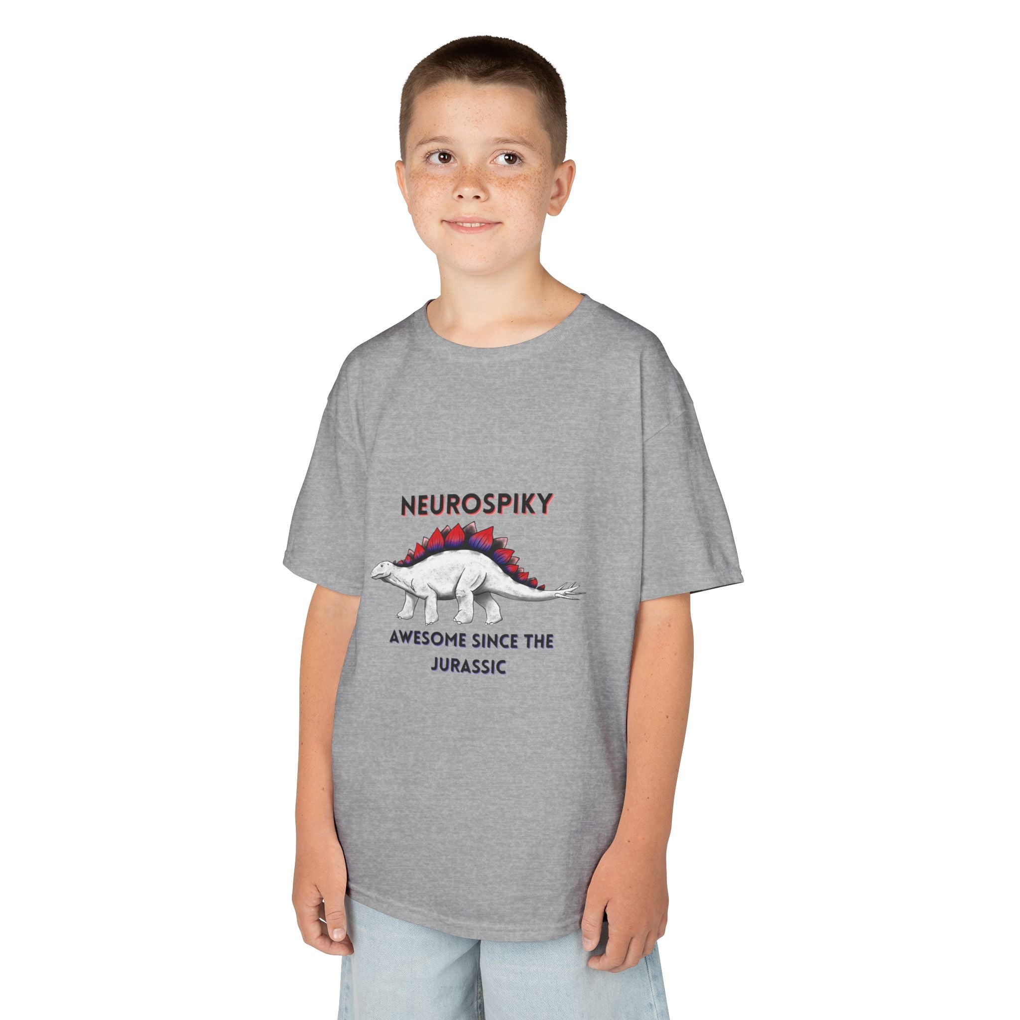 Kids T‑Shirt — 'Neurospiky: Awesome Since the Jurassic' Stegosaurus Dinosaur Tee