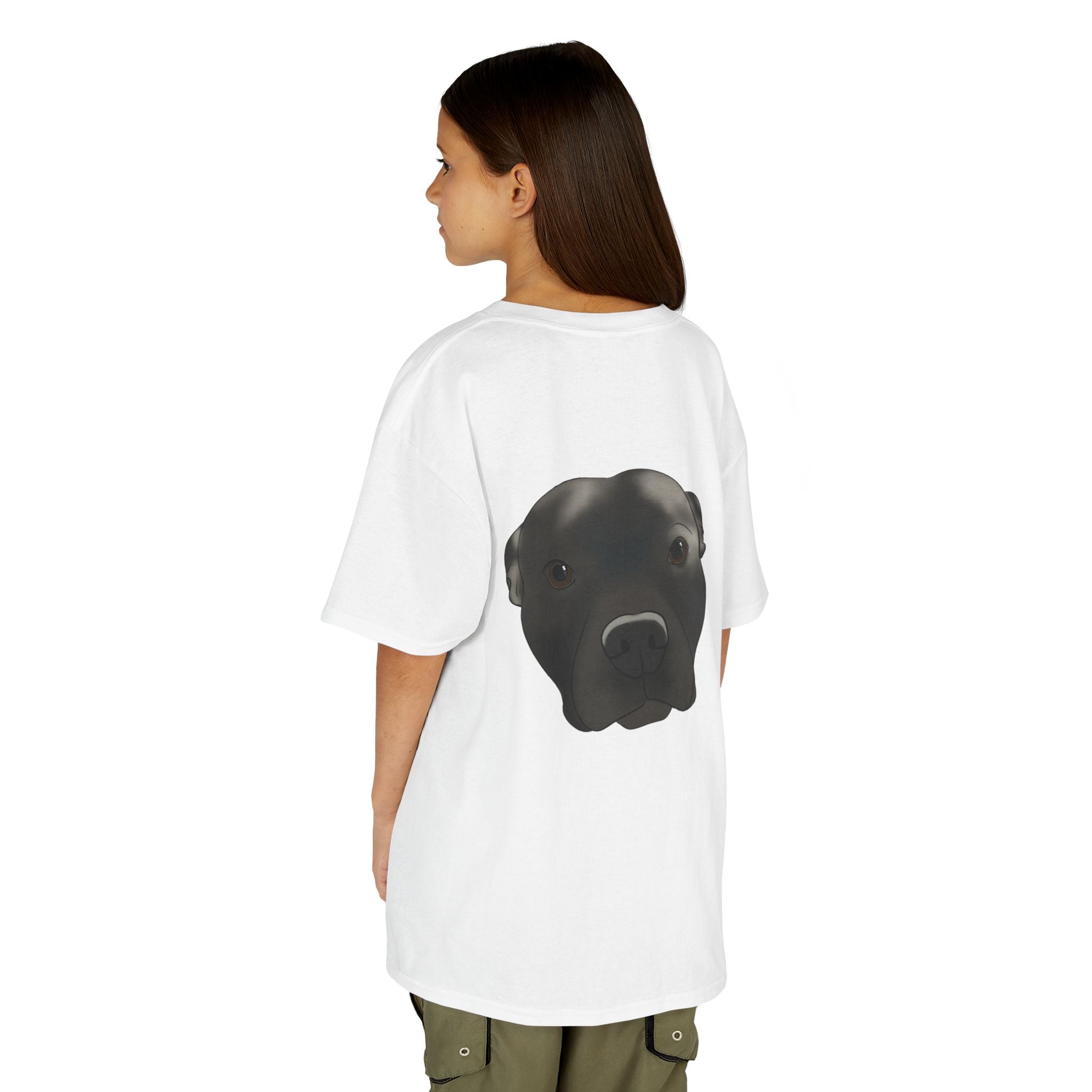 Kids T‑Shirt — Cute Black Puppy Face
