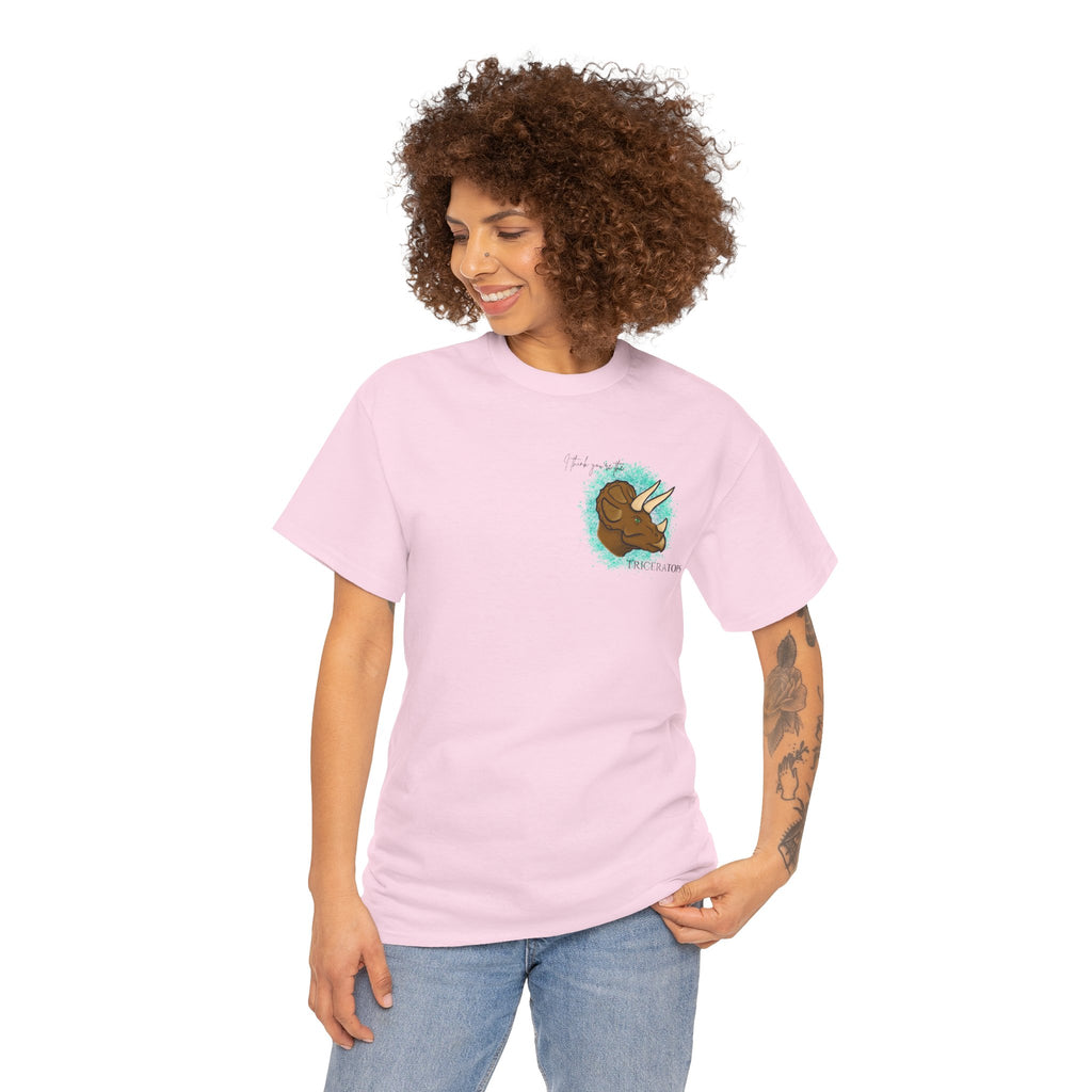 Triceratops Illustration Tee I Think You're the TriceraTOPS | Dinosaur Graphic Shirt