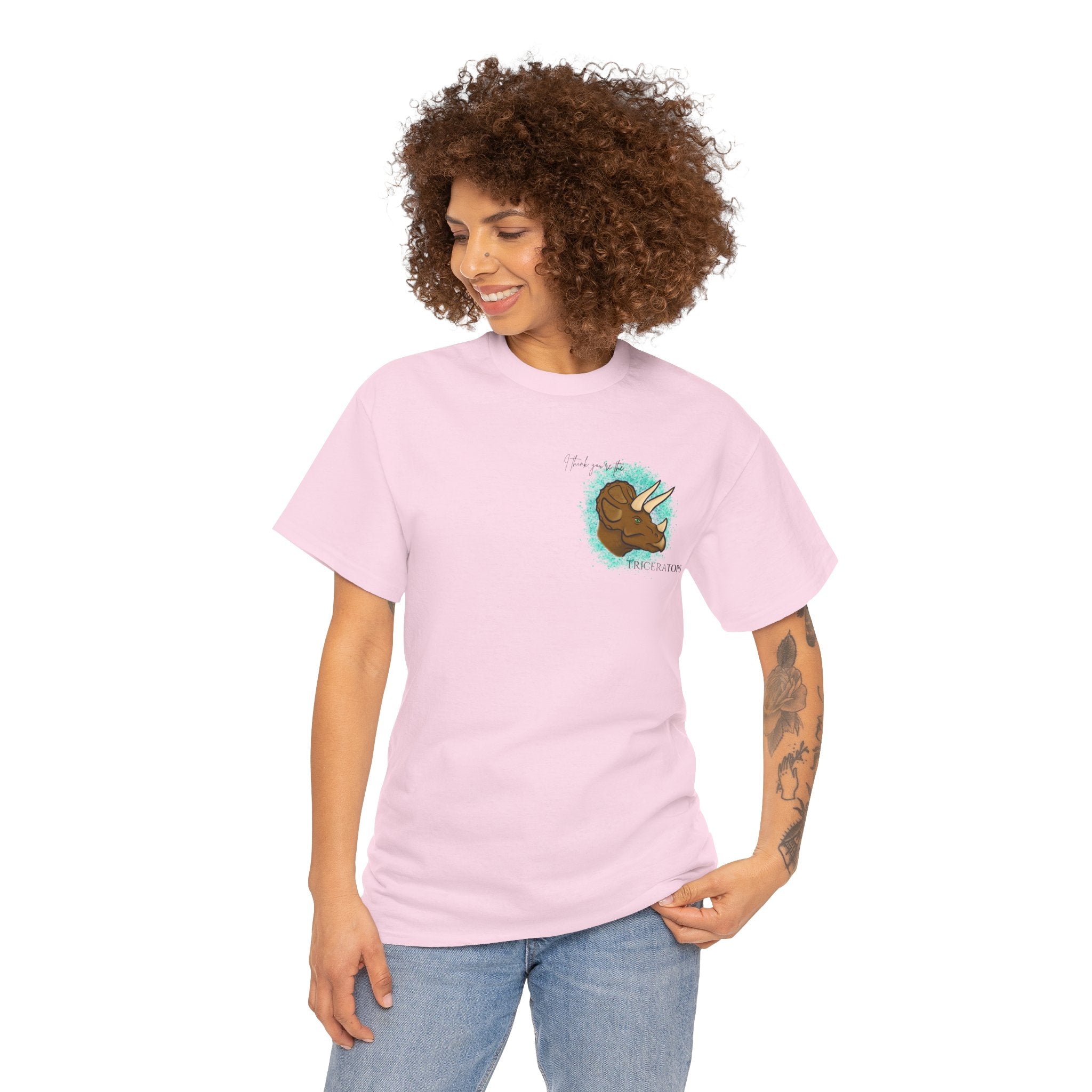 Triceratops Illustration Tee I Think You're the TriceraTOPS | Dinosaur Graphic Shirt