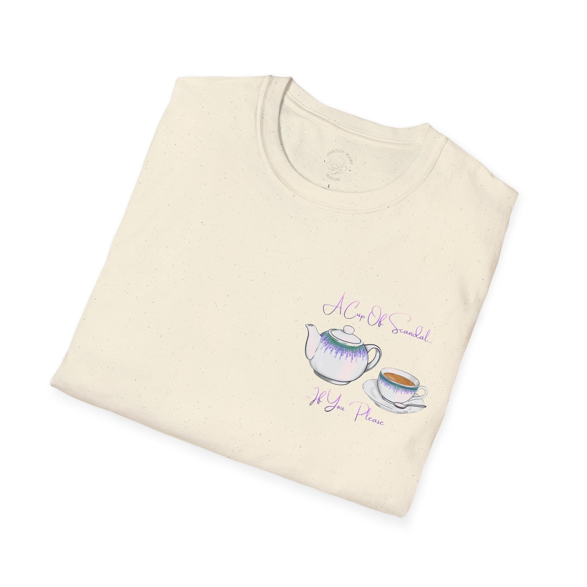 Afternoon tea T‑Shirt — 'A Cup Of Scandal if You Please' Teapot & Teacup Graphic