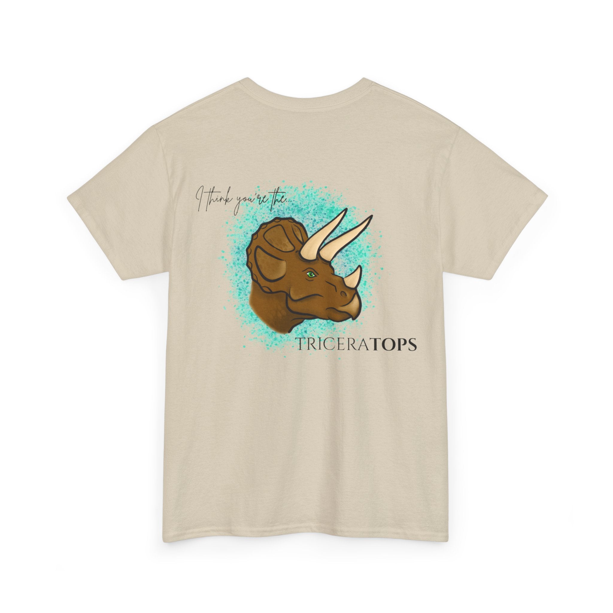 Triceratops Illustration Tee I Think You're the TriceraTOPS | Dinosaur Graphic Shirt