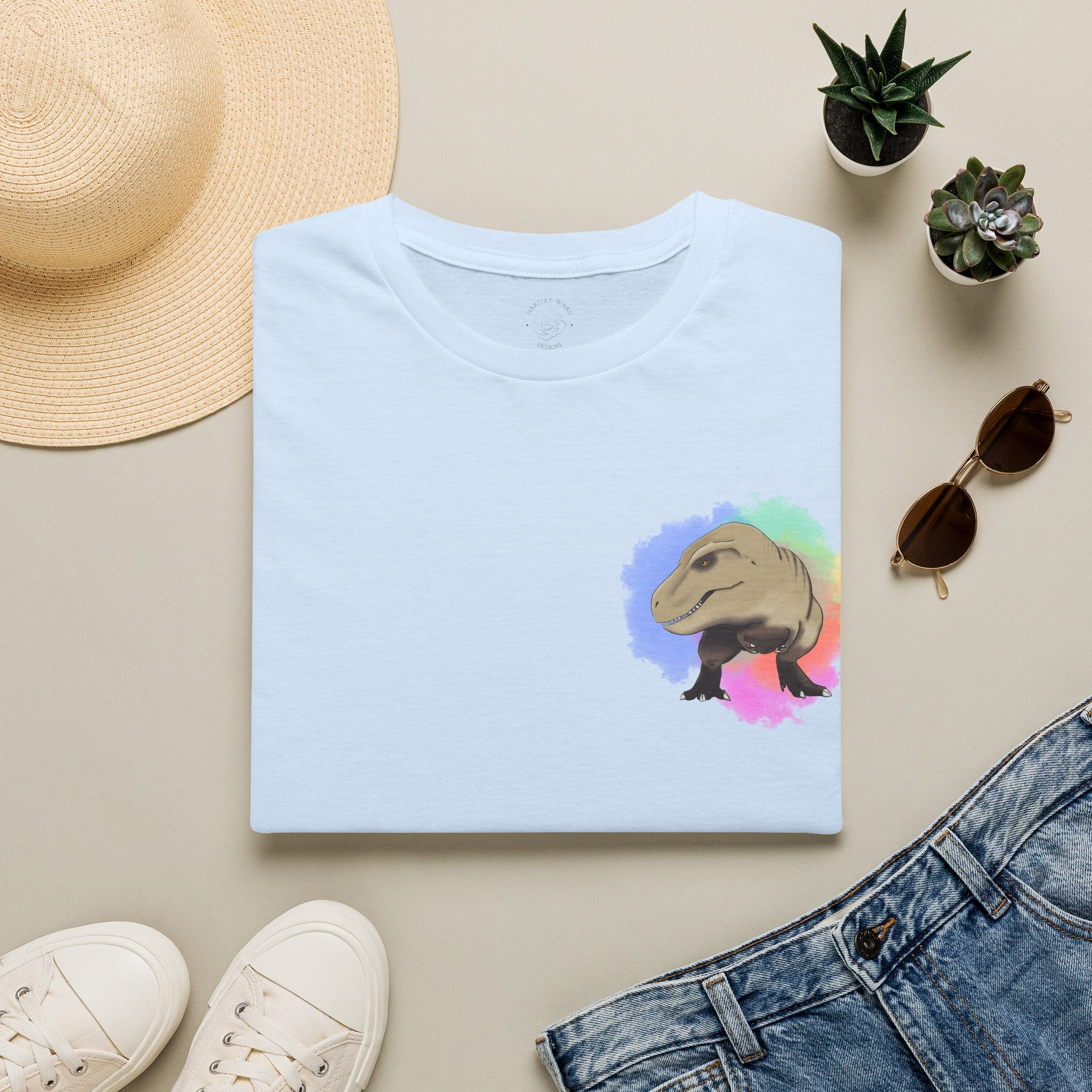 T-Rex T-Shirt - Watercolour Splash