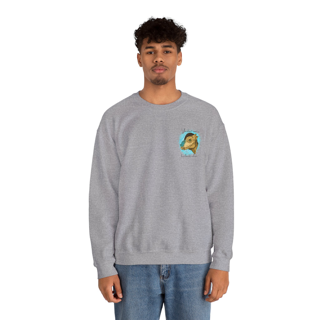 You Don’t Want To Butt Heads With Me Sweatshirt | Pachycephalosaurus Portrait, Blue Splash, Unisex