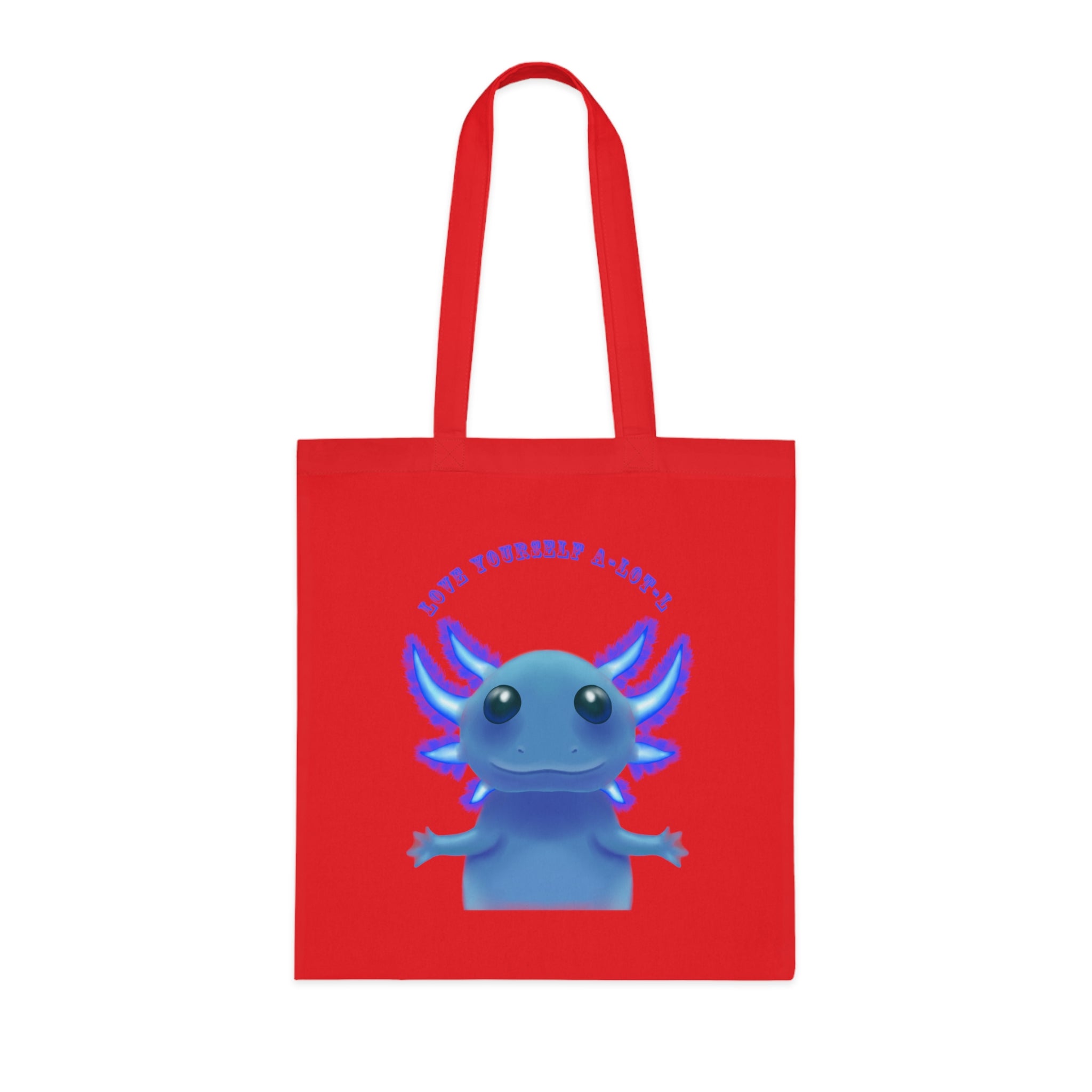 Tote Bag — Cute Blue Axolotl 'Love yourself A-LOT-L'