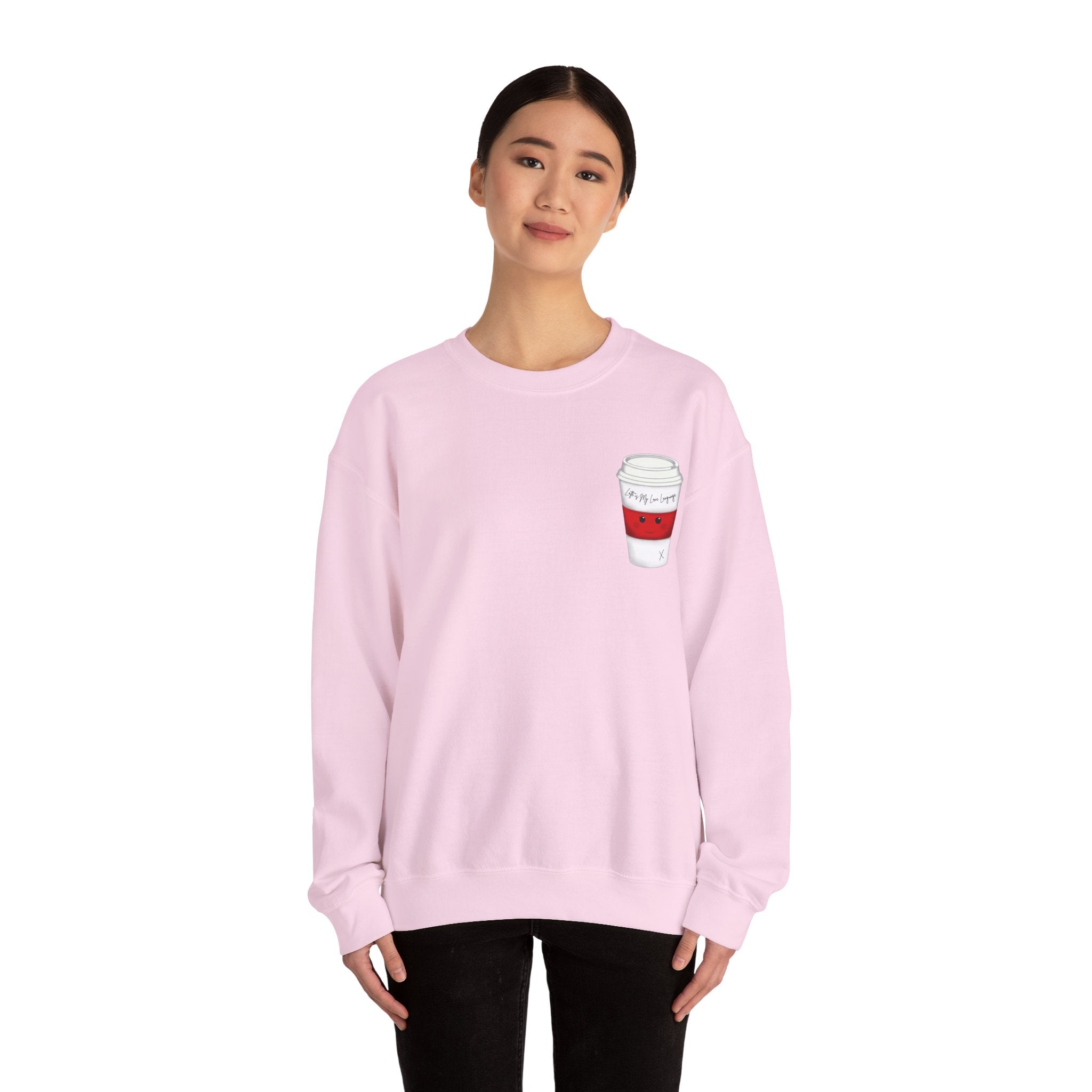 Coffee Cup Crewneck Sweatshirt – Cute 'Latte is My Love Language' Graphic