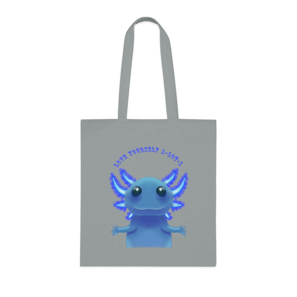 Tote Bag — Cute Blue Axolotl 'Love yourself A-LOT-L'