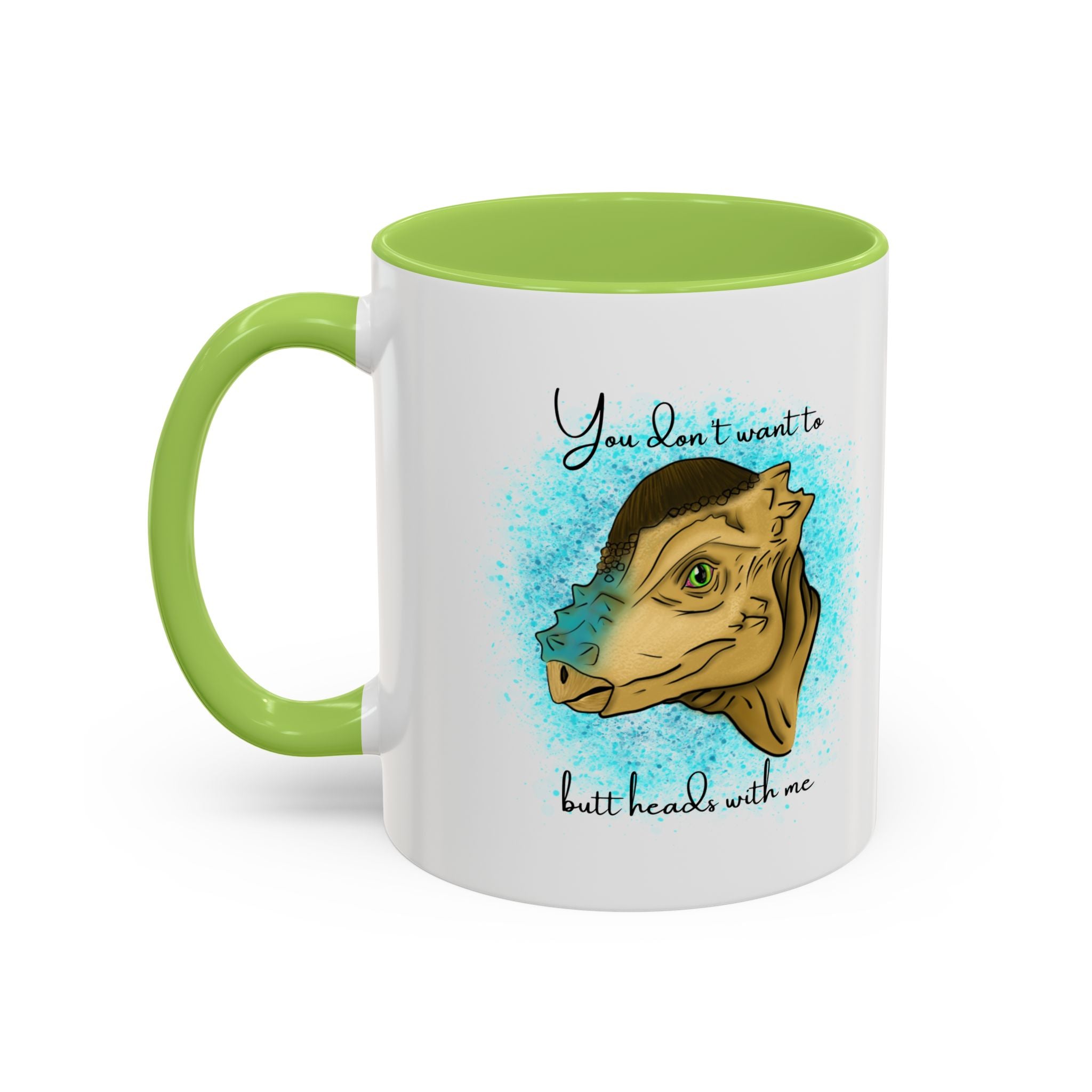 You Don't Want to Butt Heads With Me Pachycephalosaurus Mug | Accent Coffee Mug