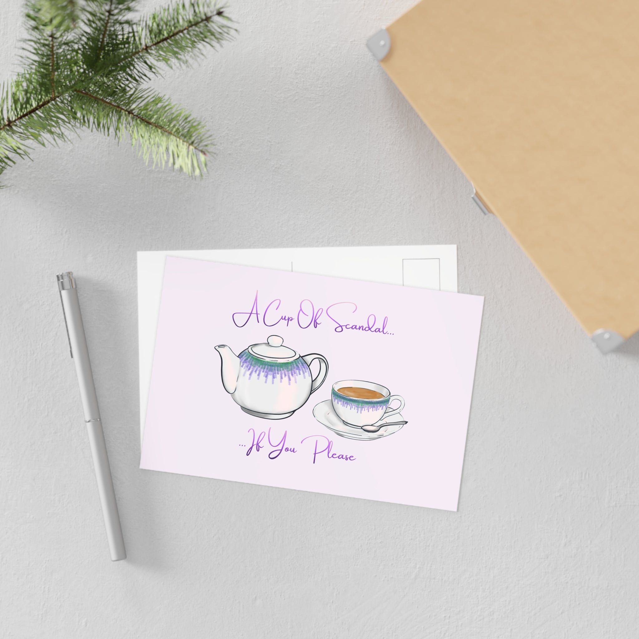 Fine Art Postcard – “A Cup of Scandal… If You Please”