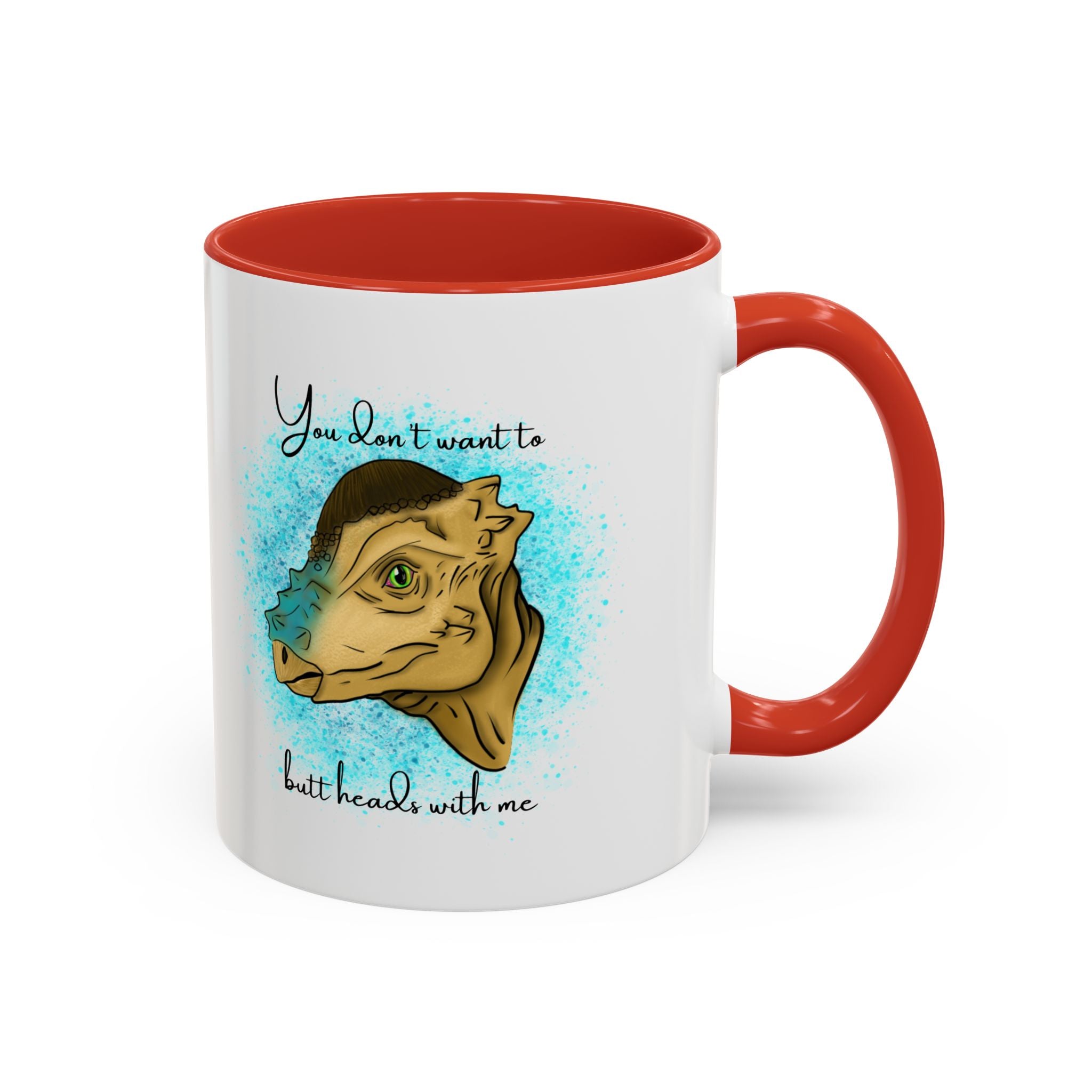 You Don't Want to Butt Heads With Me Pachycephalosaurus Mug | Accent Coffee Mug