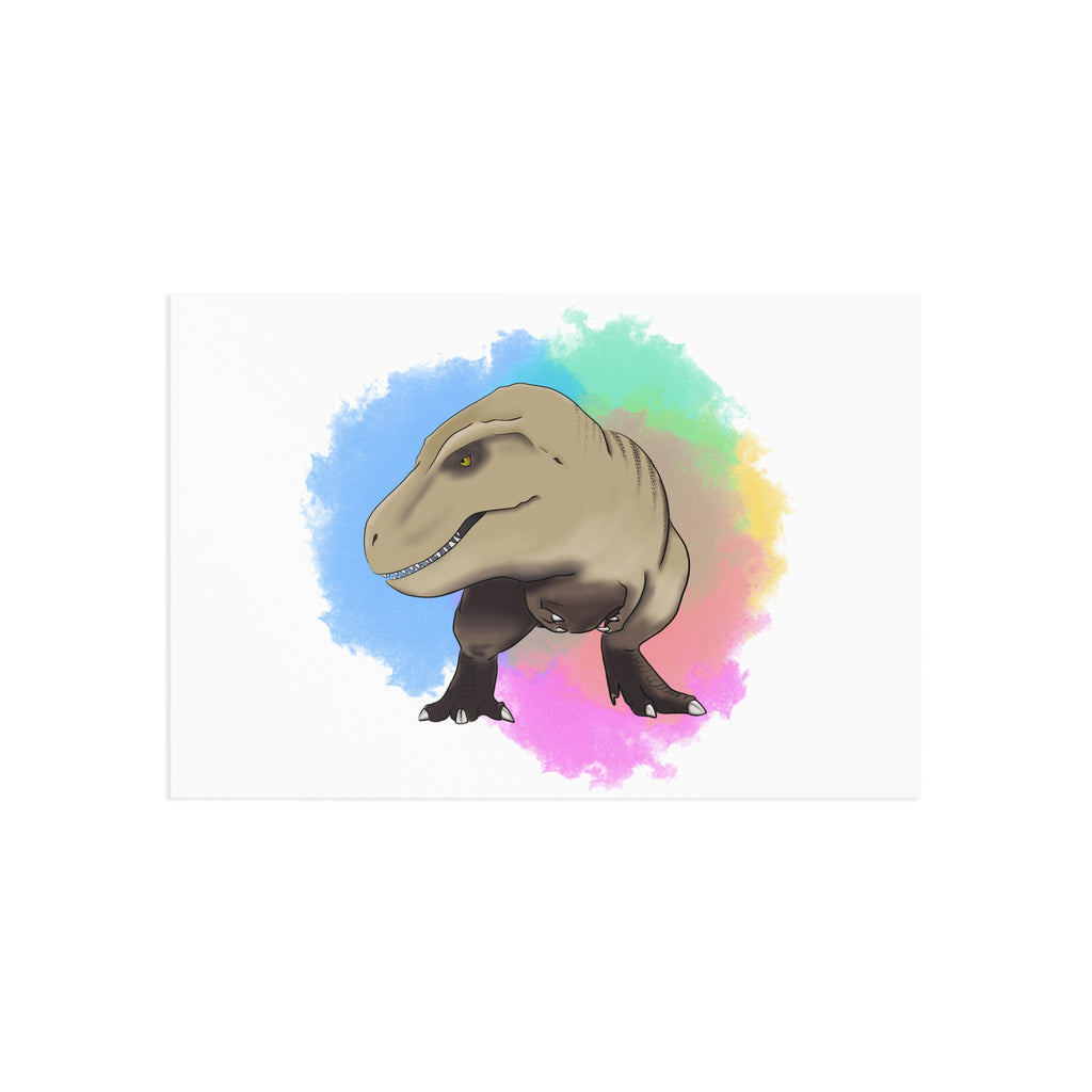 Dinosaur Watercolour Postcard – T-Rex Fine Art Note Card