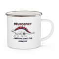 Enamel Mug — "Neurospiky - Awesome Since the Jurassic" Stegosaurus Fossil Hunting Coffee Cup