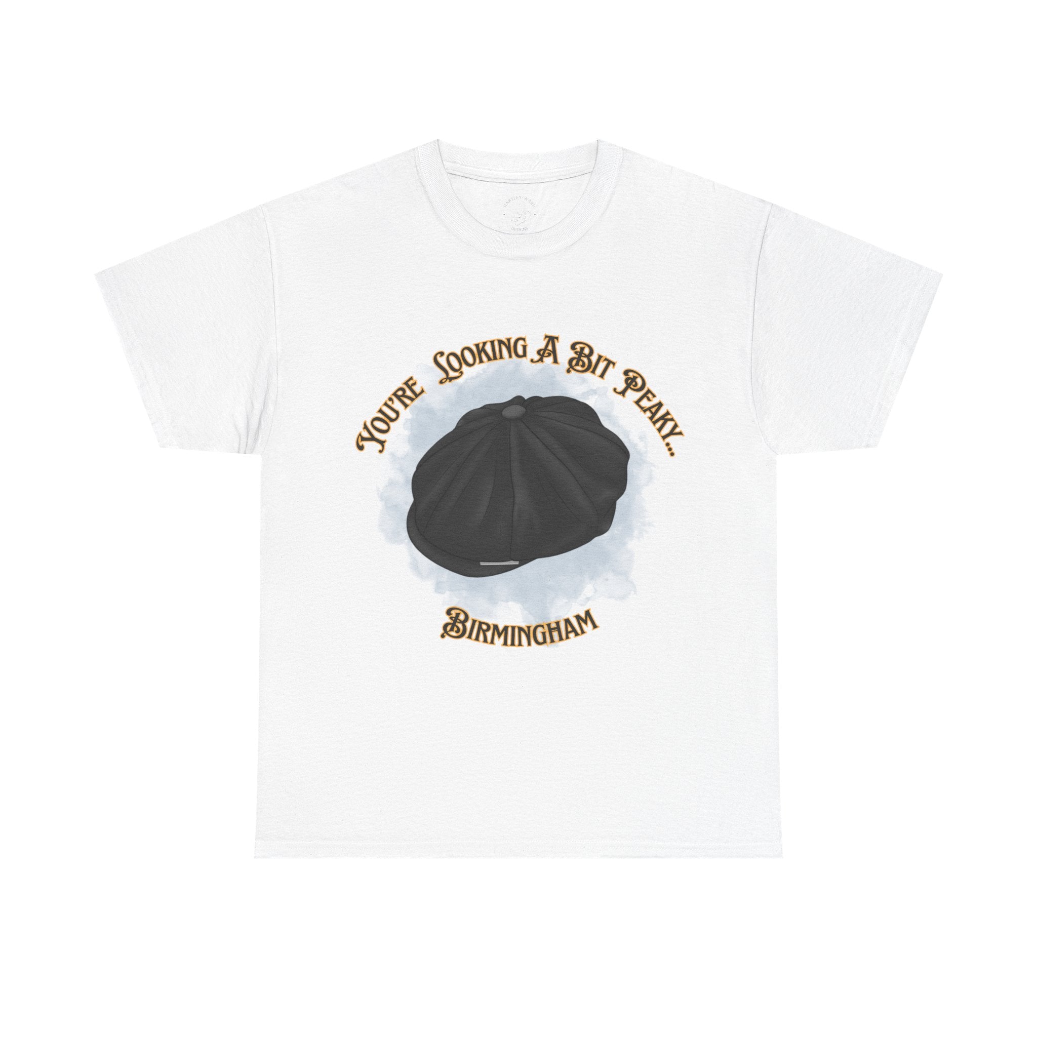 Birmingham News Boy Cap Graphic Tee — "You're Looking a Bit Peaky"