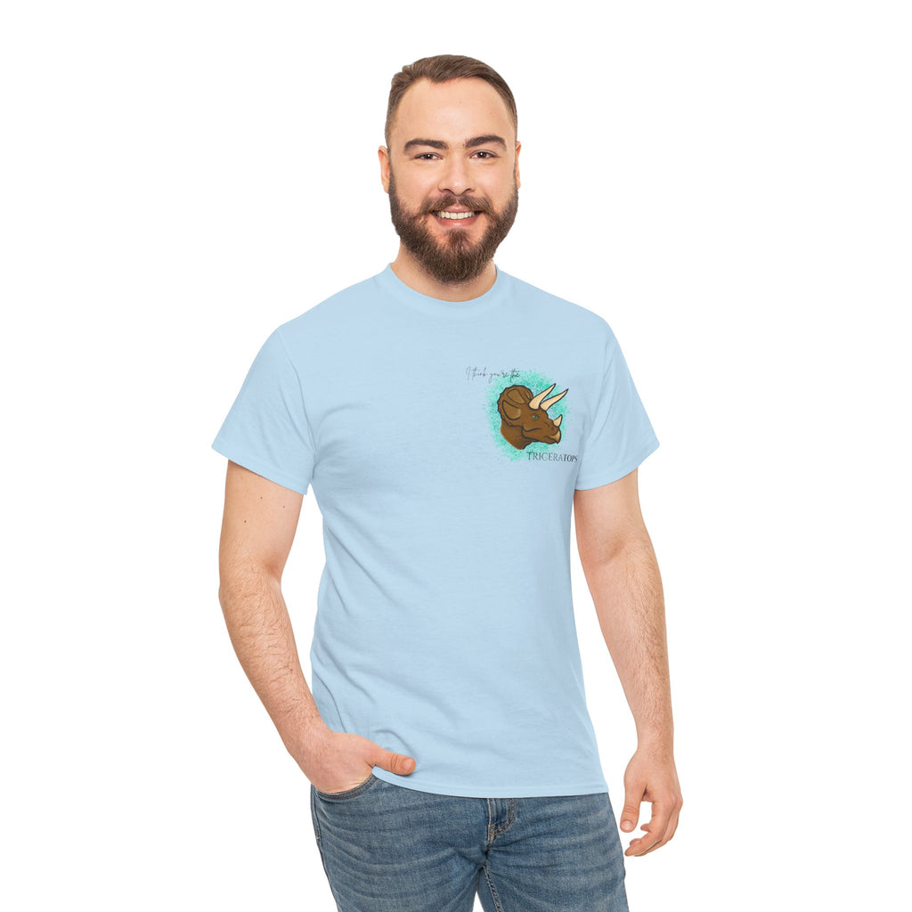 Triceratops Illustration Tee I Think You're the TriceraTOPS | Dinosaur Graphic Shirt
