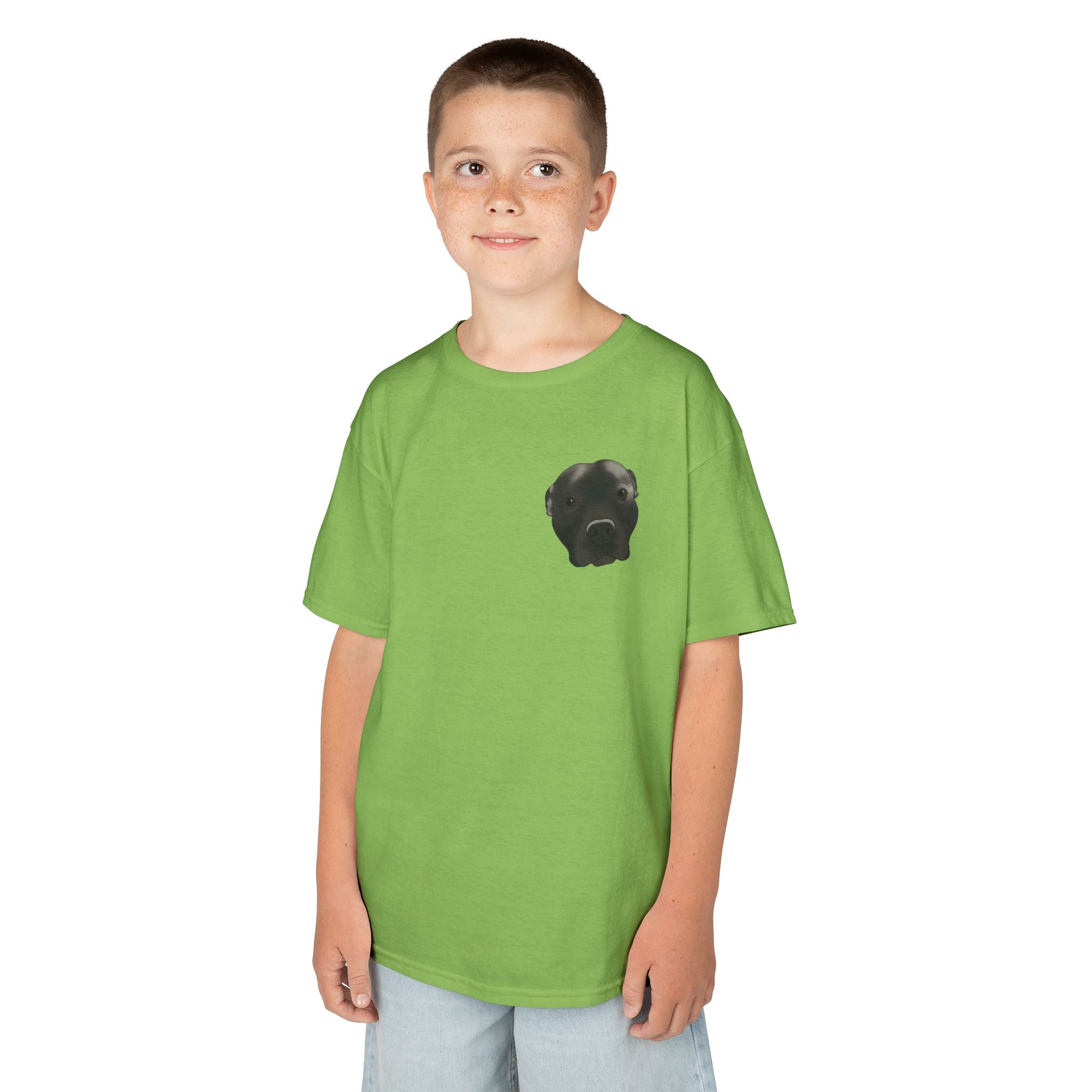 Kids T‑Shirt — Cute Black Puppy Face