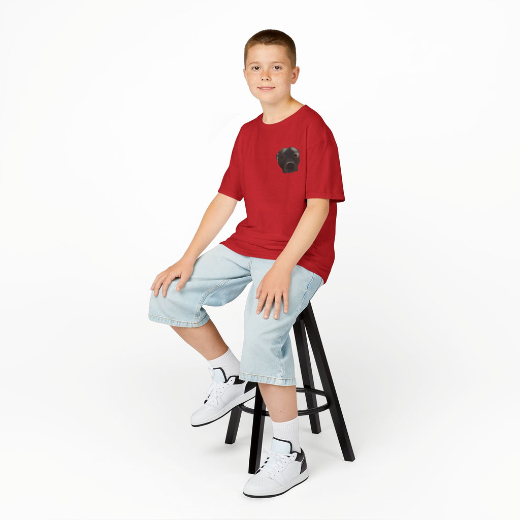 Kids T‑Shirt — Cute Black Puppy Face