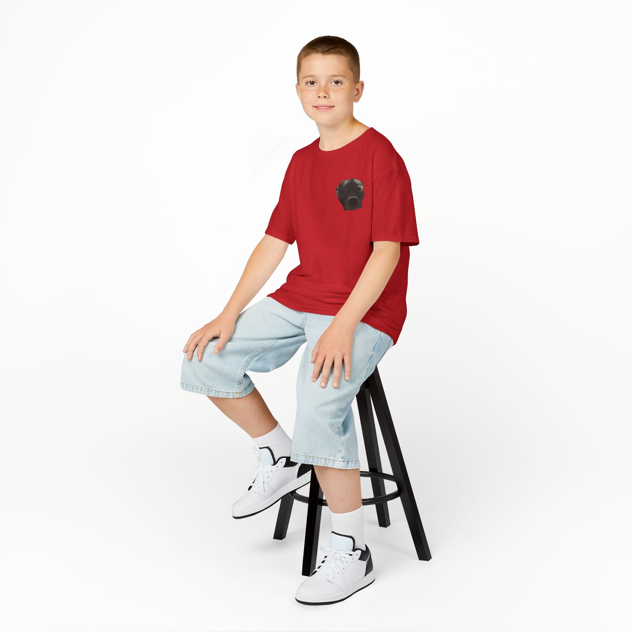 Kids T‑Shirt — Cute Black Puppy Face