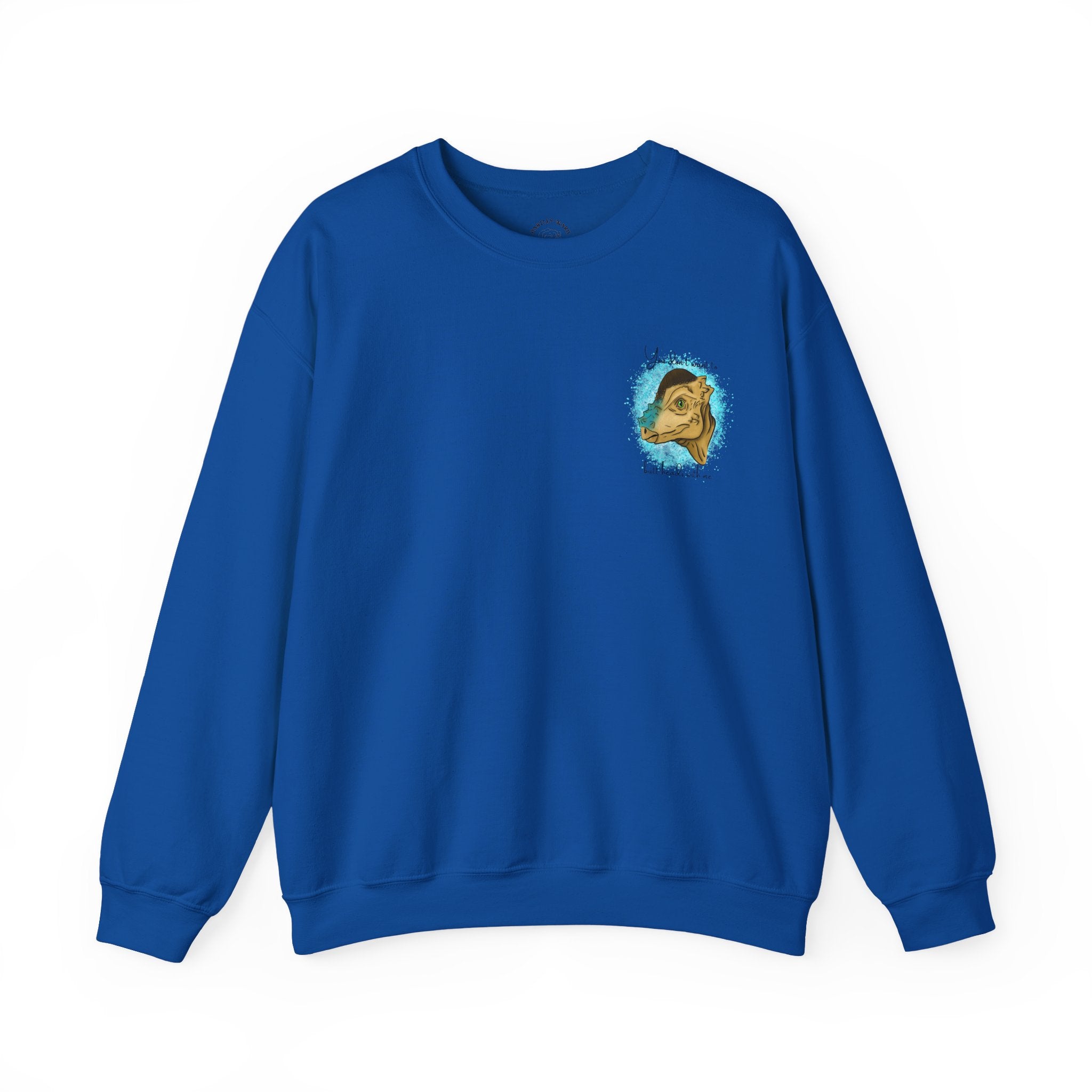 You Don’t Want To Butt Heads With Me Sweatshirt | Pachycephalosaurus Portrait, Blue Splash, Unisex