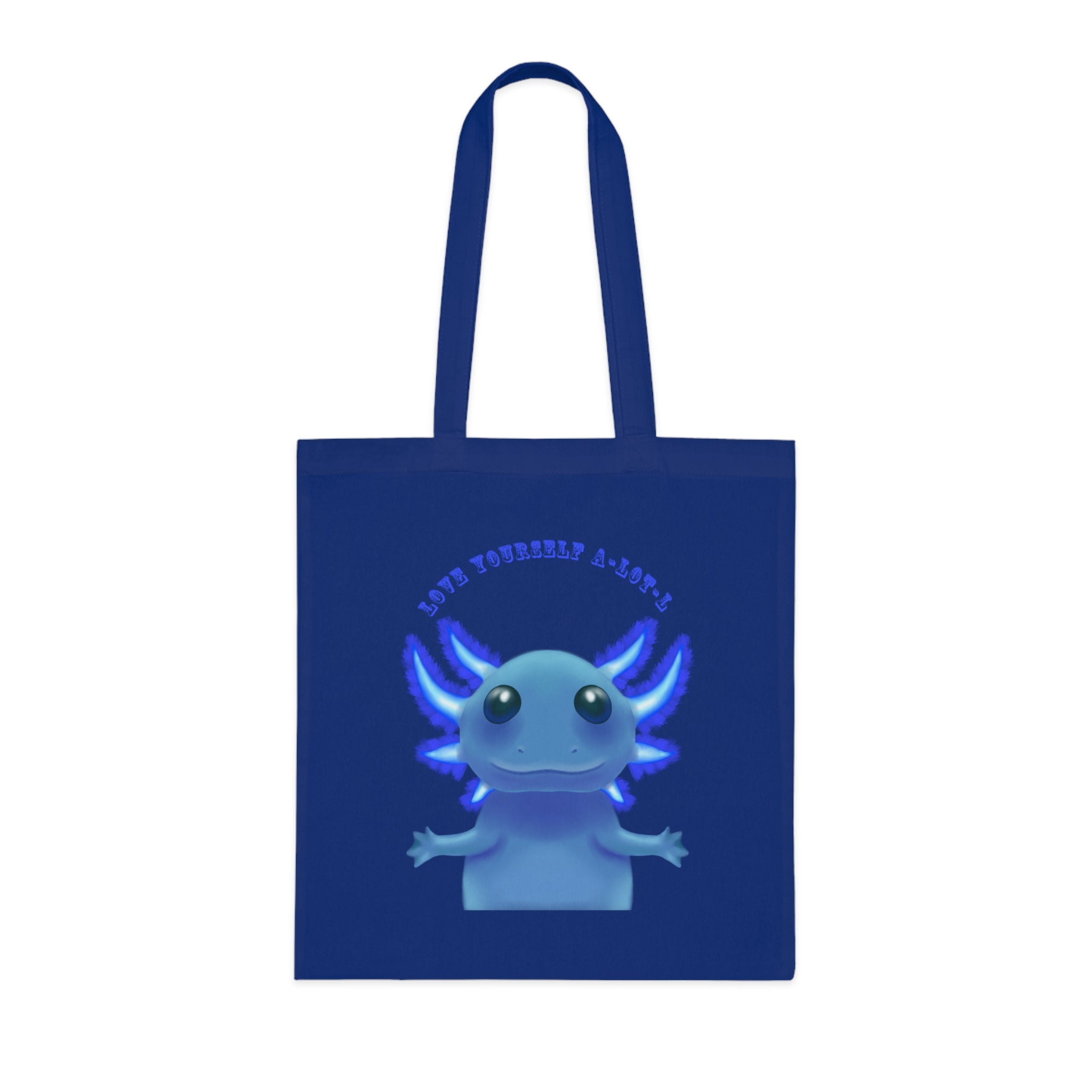 Tote Bag — Cute Blue Axolotl 'Love yourself A-LOT-L'