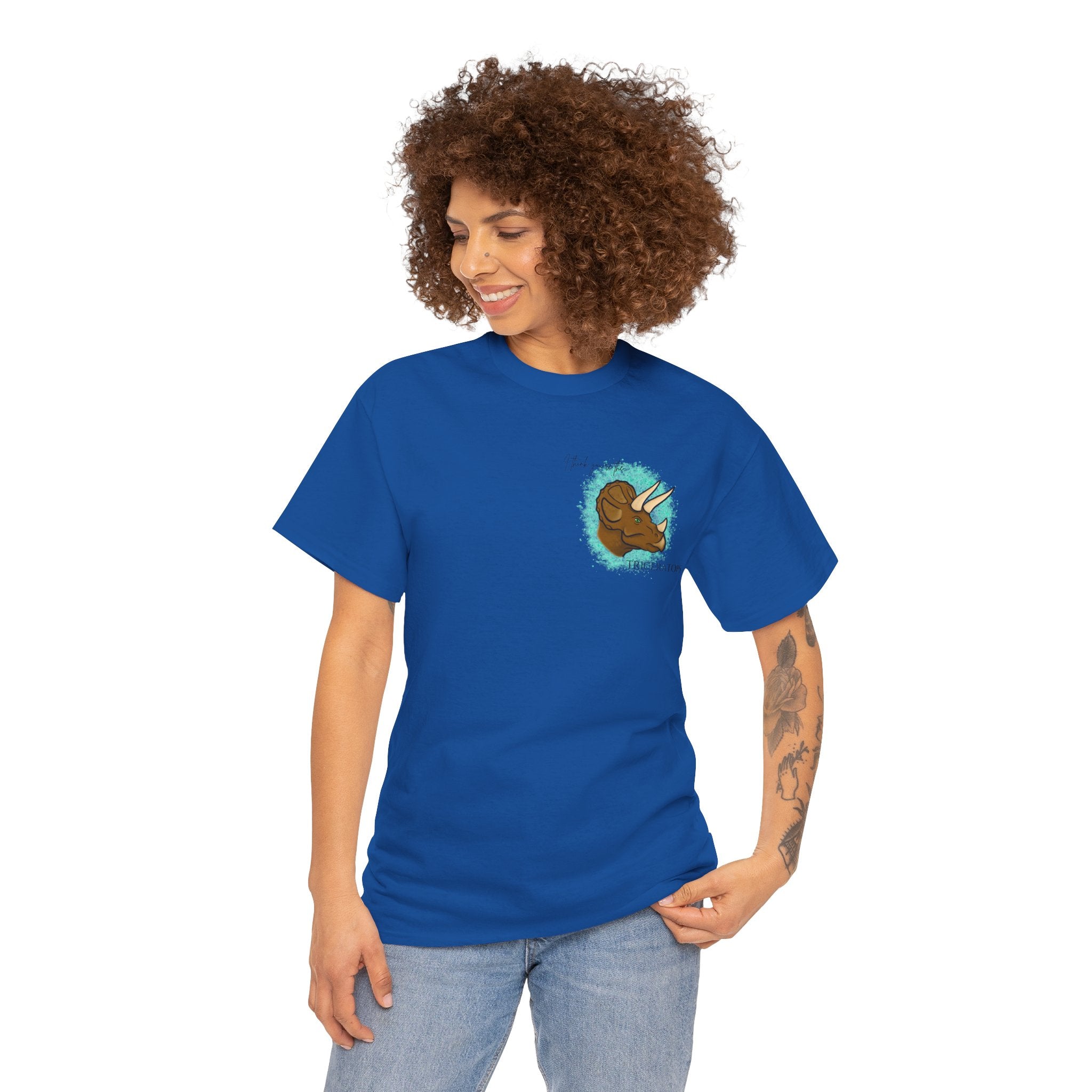 Triceratops Illustration Tee I Think You're the TriceraTOPS | Dinosaur Graphic Shirt