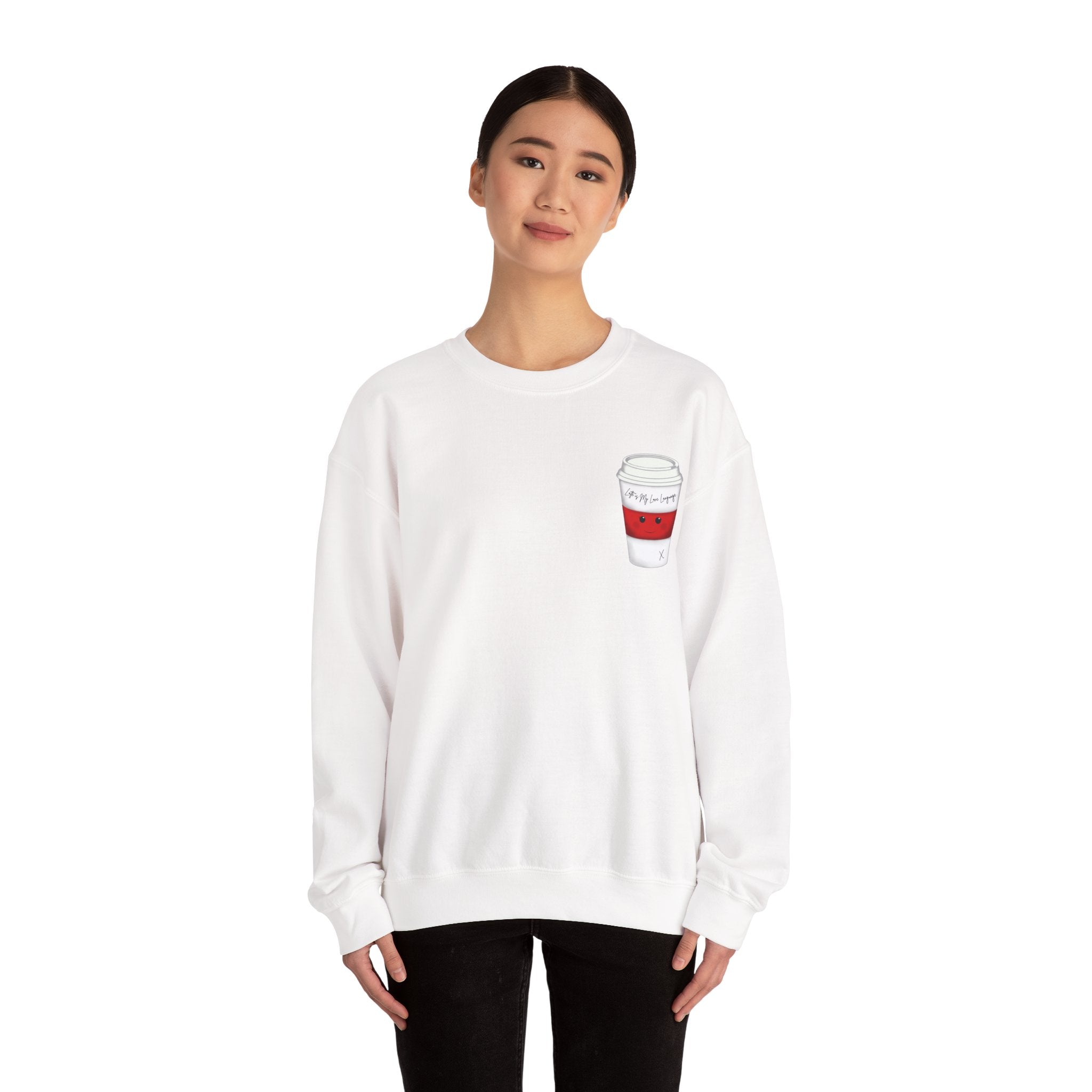 Coffee Cup Crewneck Sweatshirt – Cute 'Latte is My Love Language' Graphic